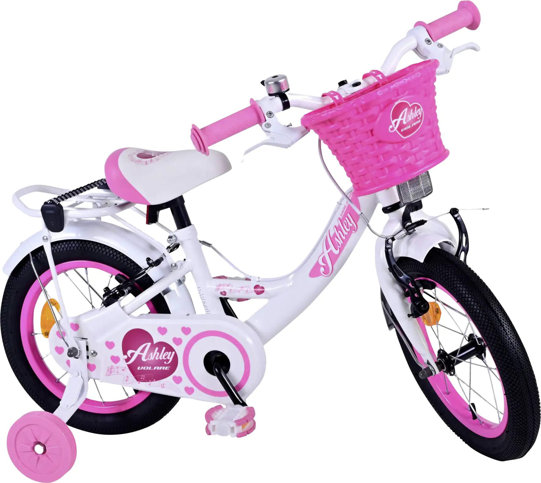 Volare Kinderfahrrad Ashley 14 Zoll RH 23cm weiß/pink