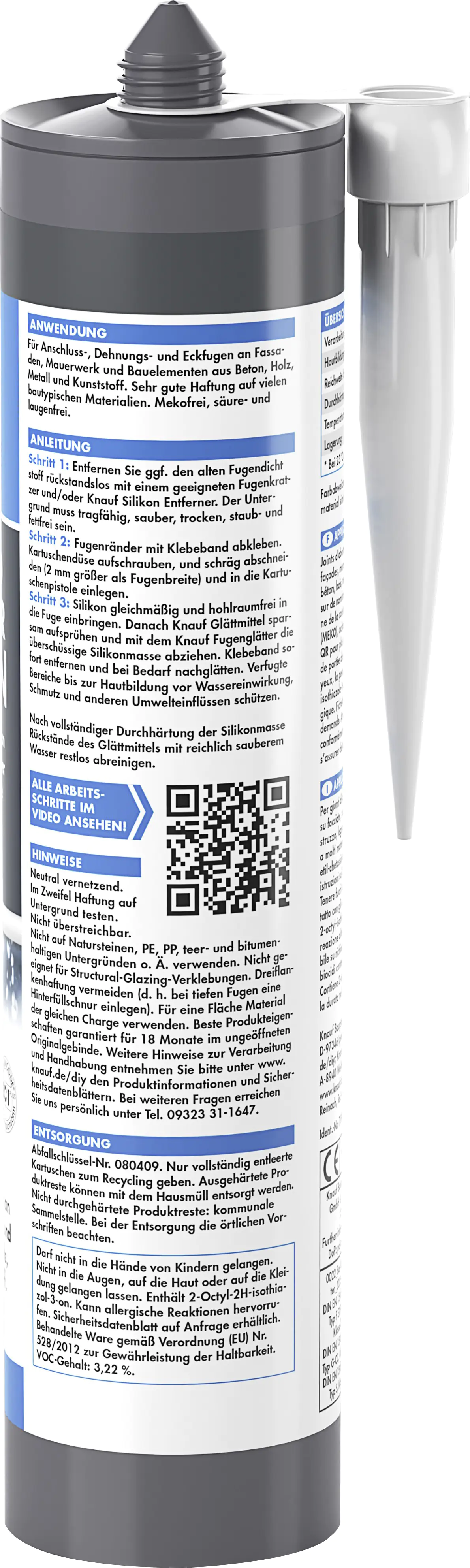 Knauf Bau- & Allwetter Silikon 300 ml anthrazit