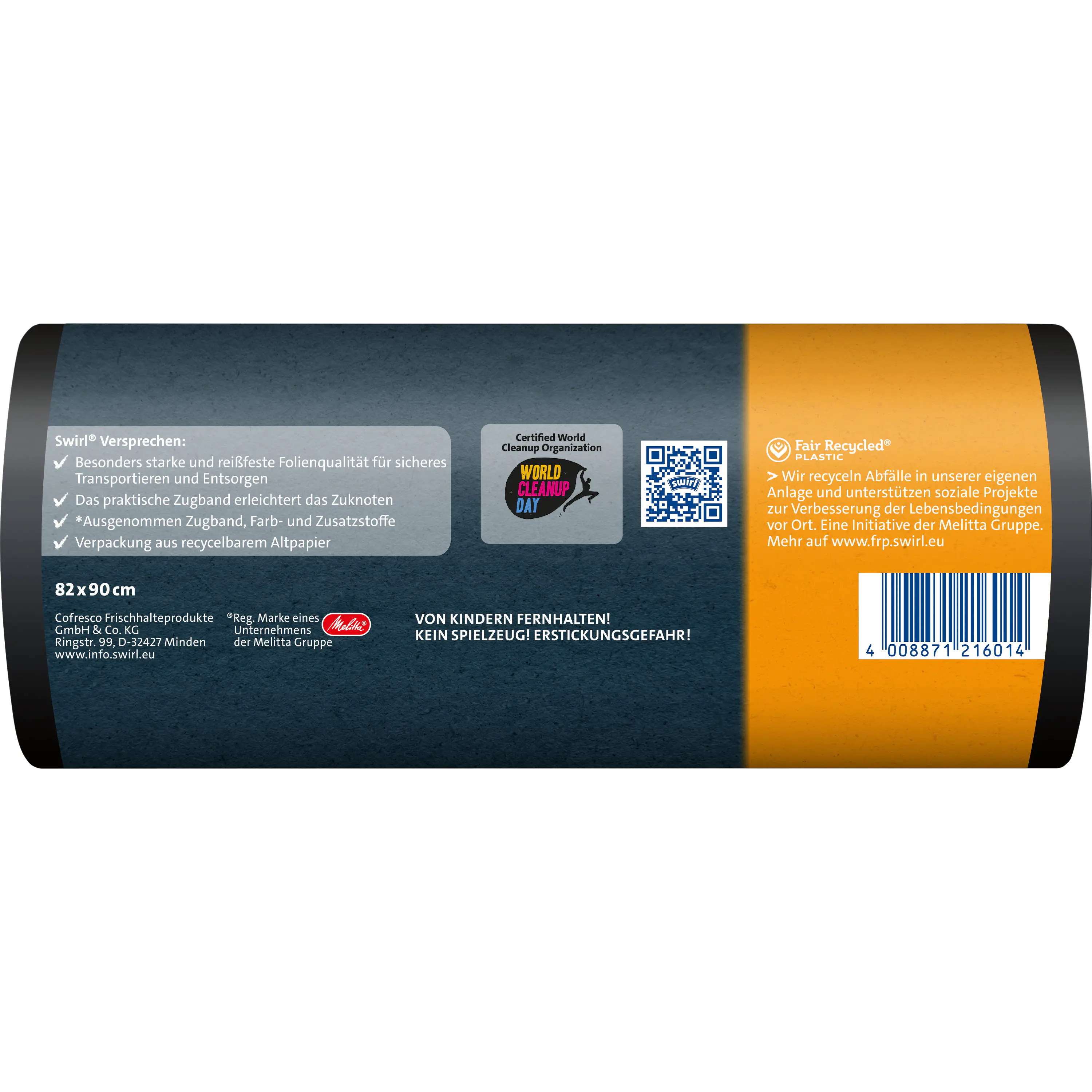 Swirl® 120 l Schwerlast-Säcke Profi mit Zugband Reißfest & Dicht