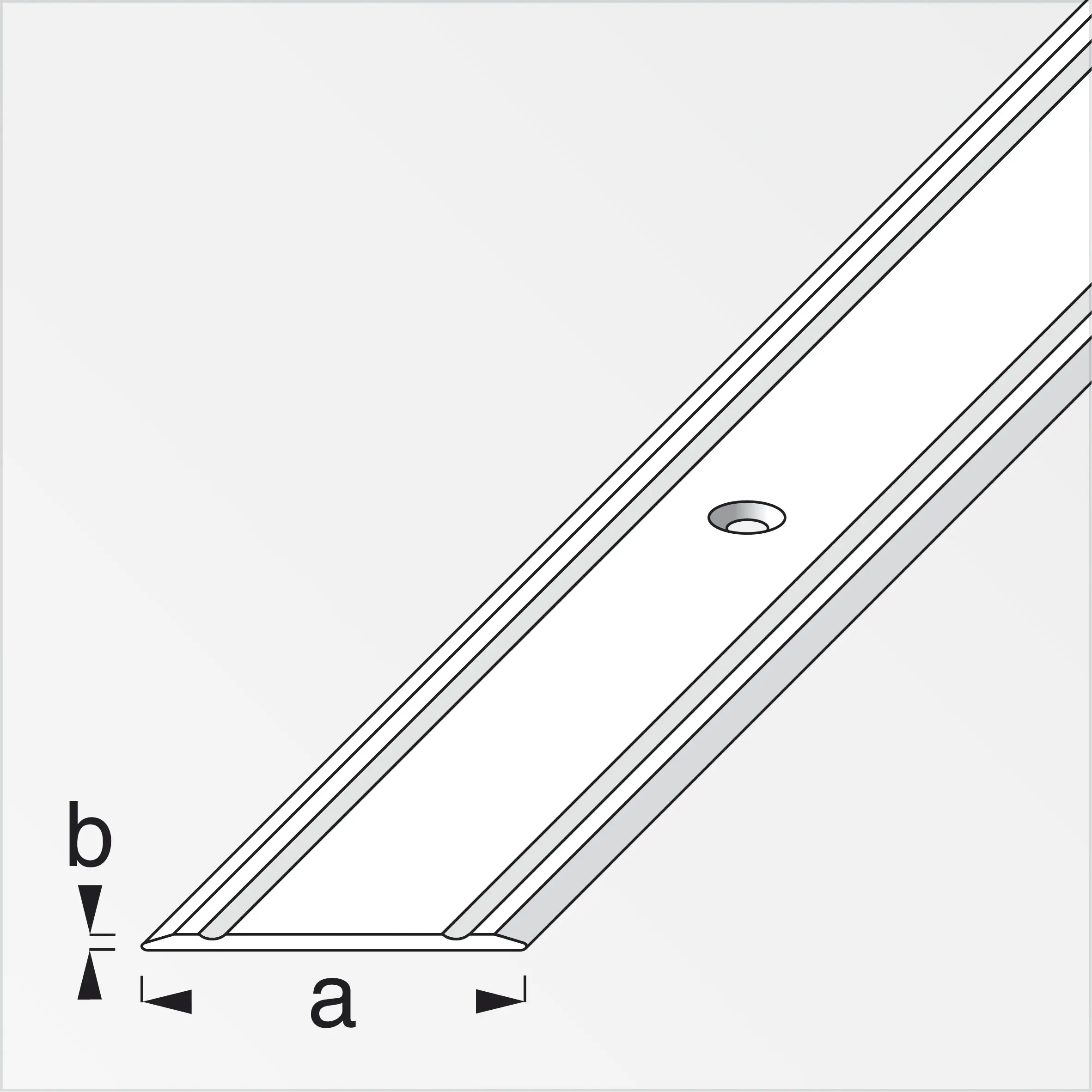 alfer Übergangsprofil 2 m, 30 x 2 mm Aluminium eloxiert messing