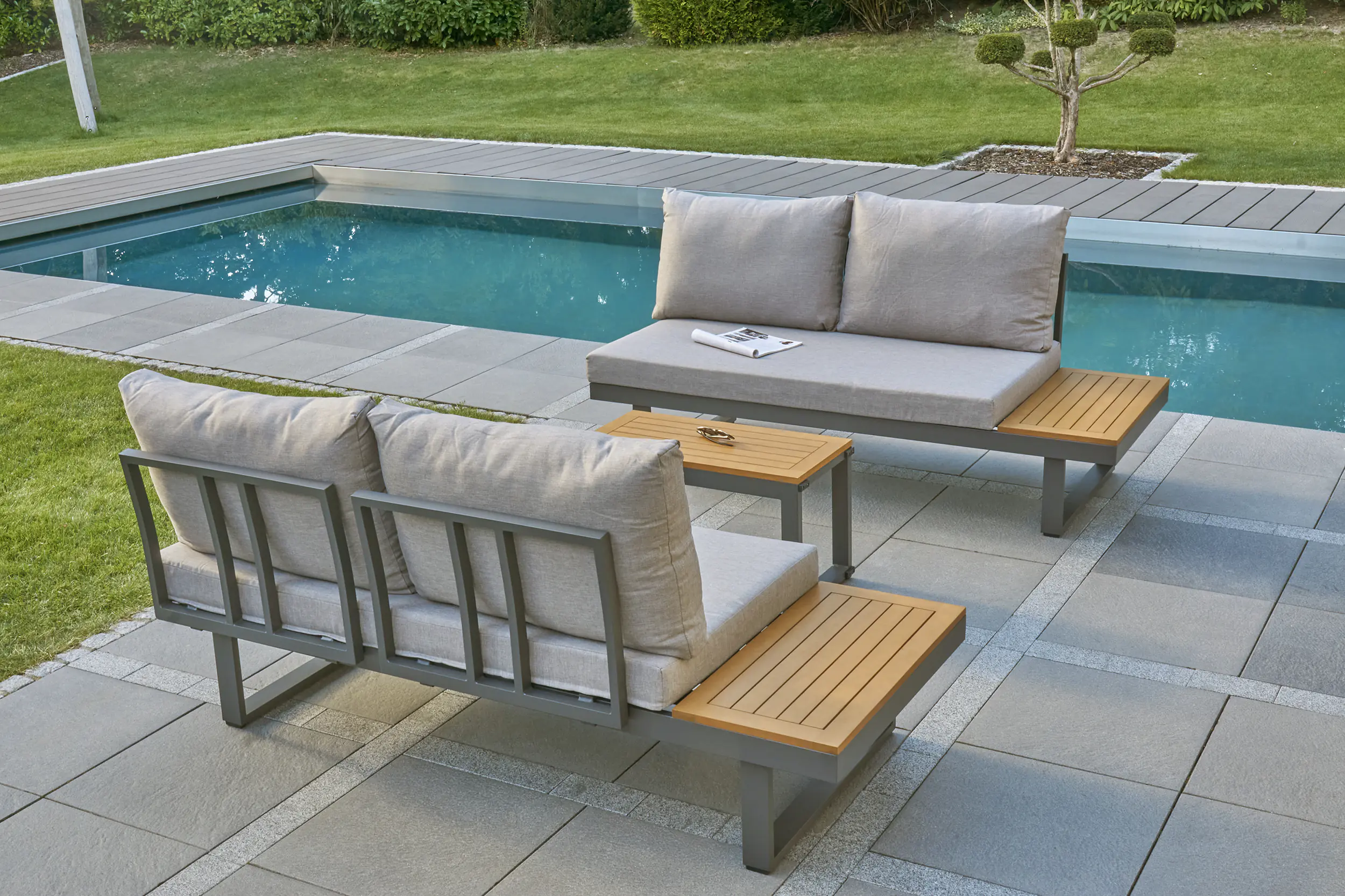 Primaster Gartenmöbel-Set Sungardo Aluminium/Teakholz