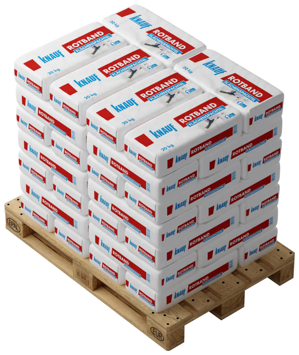 Knauf Rotband Flächenspachtel 20 kg 42 St. Palettenabnahme Knauf Rotband Flächenspachtel 20 kg 42 St. Palettenabnahme