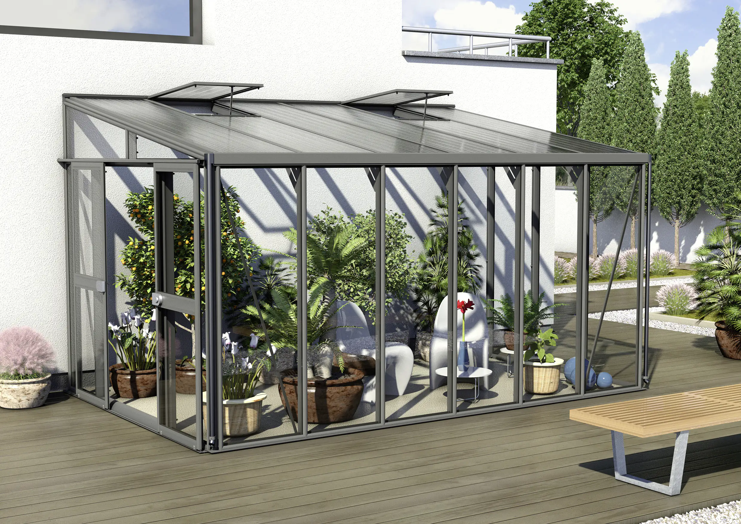 4005717087814_1189569 Vitavia Anlehngewächshaus Helena 10200 268 x 407 cm 3 mm Sicherheitsglas