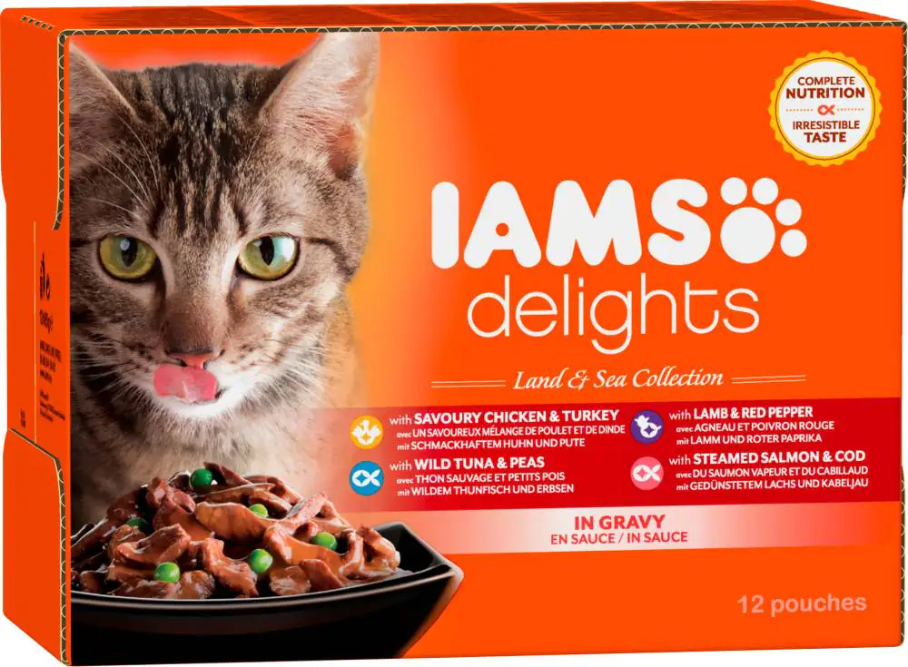Iams Delights Katzennassfutter Land & See Collection in Sauce 12 x 85 g