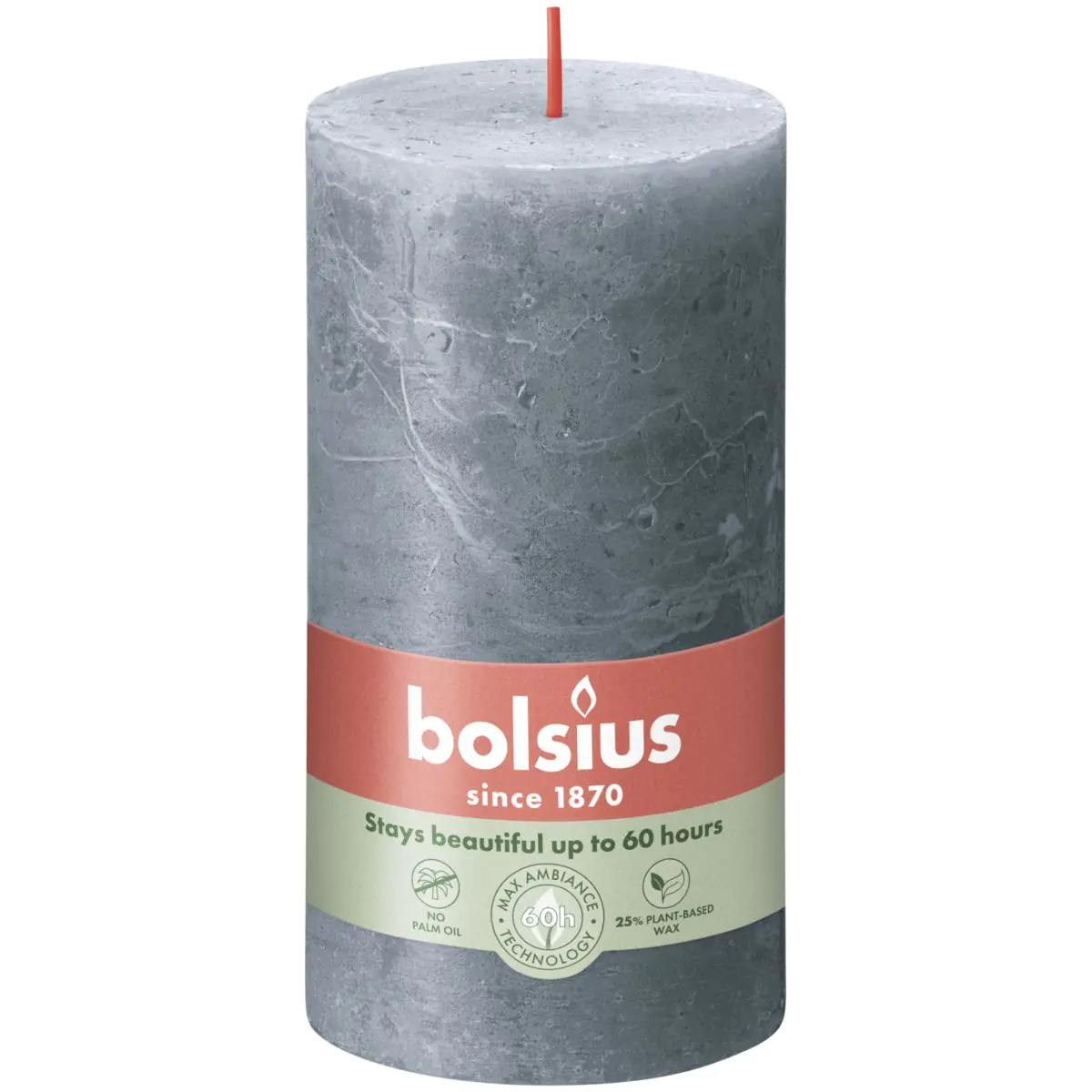 Bolsius Rustik Stumpenkerze 130/68 mm Schieferblau