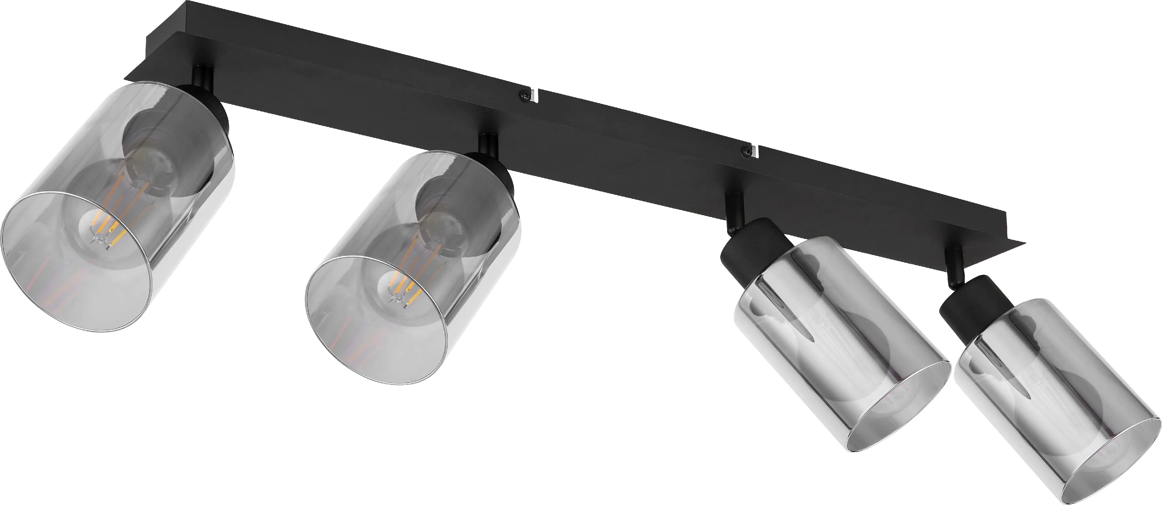 Globo 4er Spot Hadera schwarz 67 x 9 cm 4 x E 27, max. 15 W, dimmbar Globo 4er Spot Hadera schwarz 67 x 9 cm 4 x E 27, max. 15 W, dimmbar