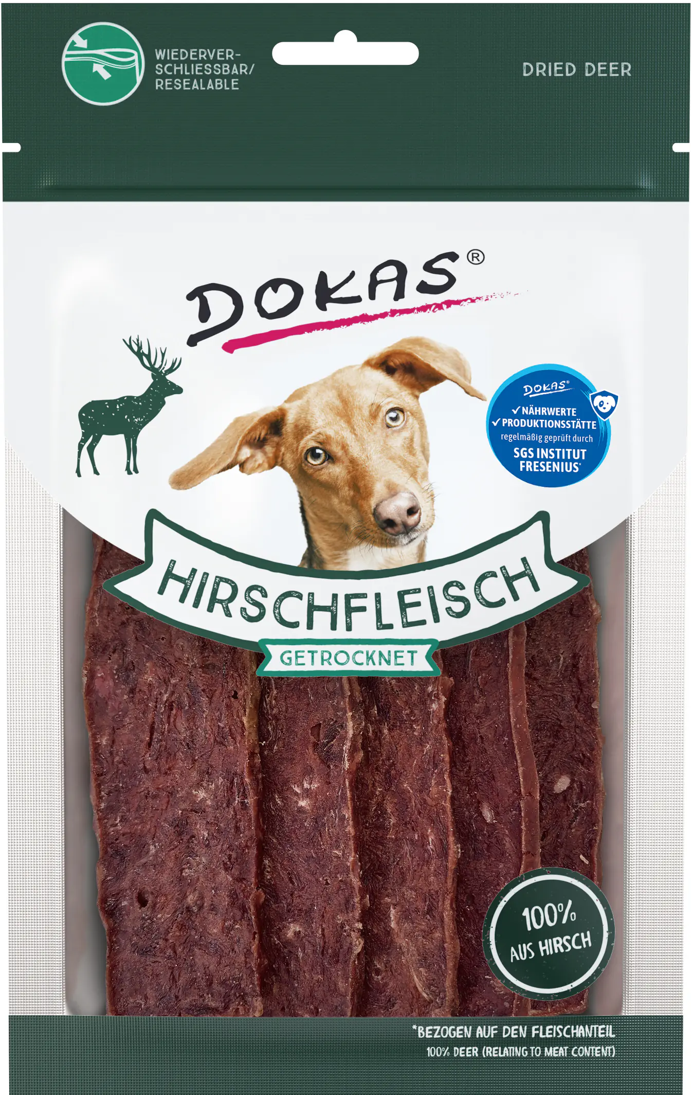 Dokas Hirschfleisch 60 g, getrocknet