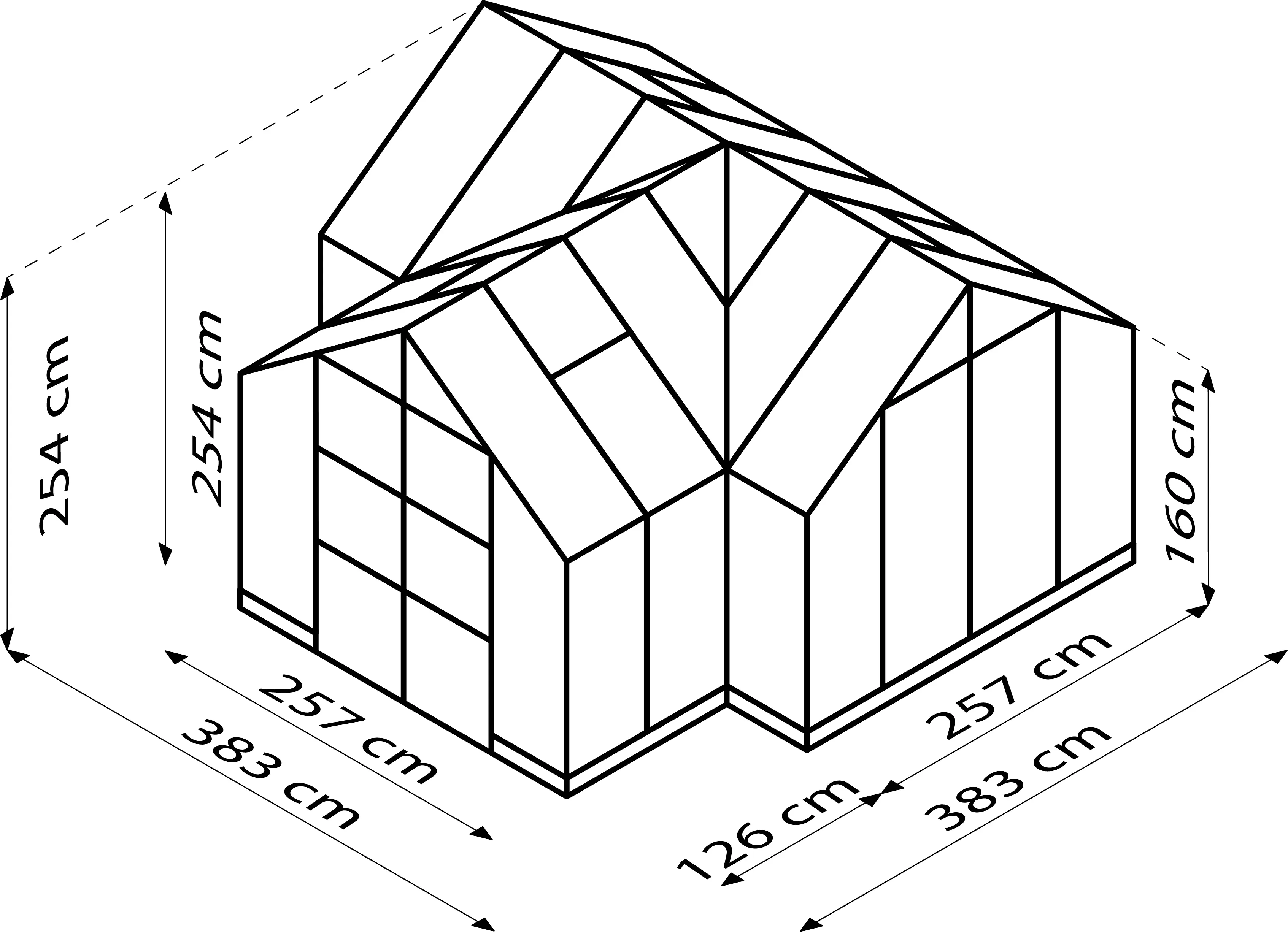 Vitavia Gewächshaus Campus Alu 3,83 x 3,83 x 2,54 m