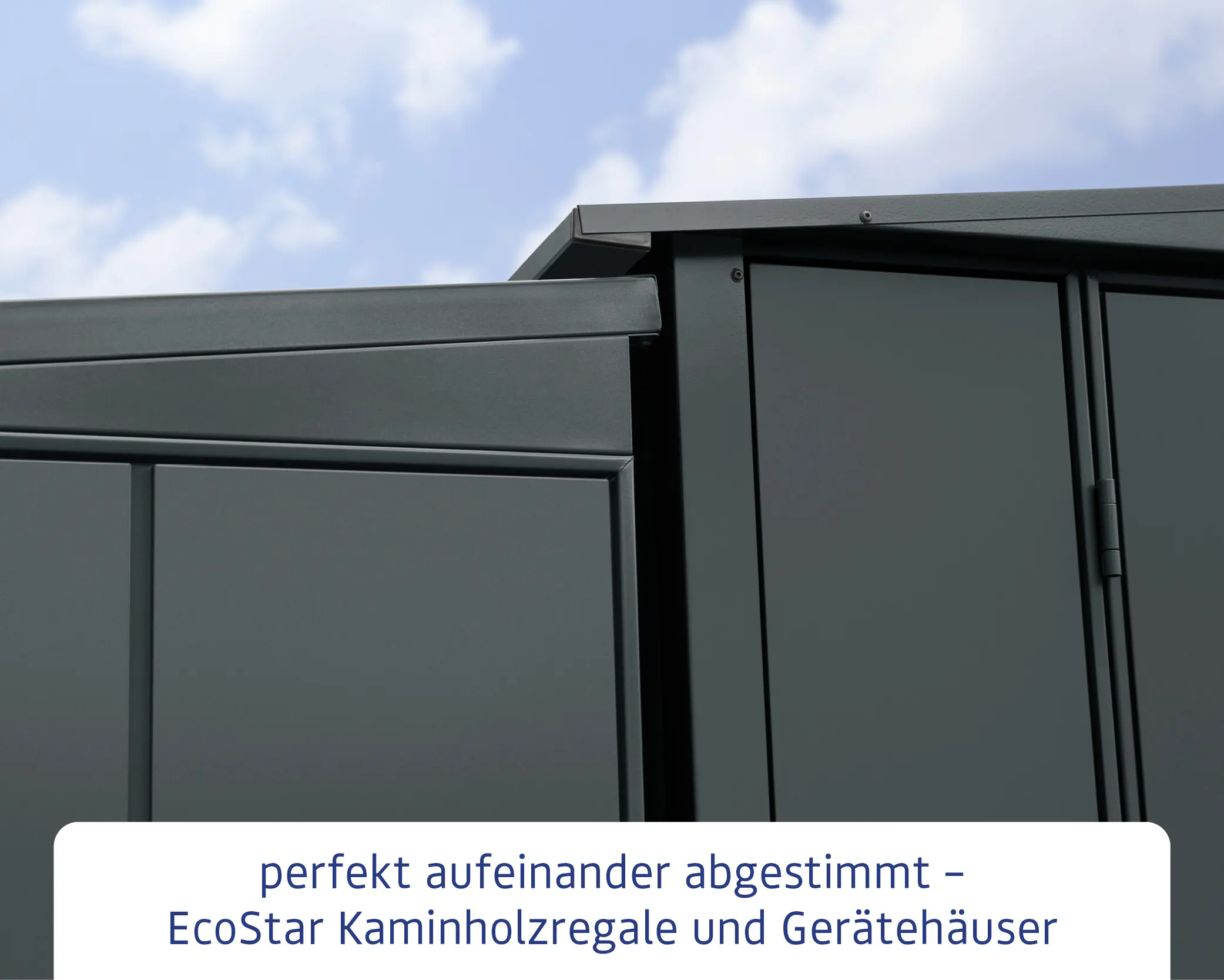 Ecostar Kaminholzregal Elegant-V Typ 1, anthrazitgrau, mit Verstrebung