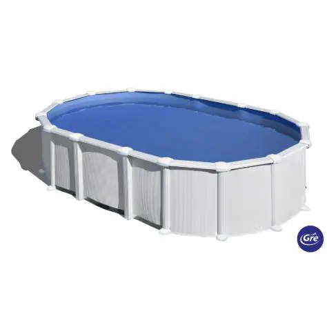 Gre Stahlwand-Pool Haiti, 610 x 375 x 132 cm Omega Oval Weiß