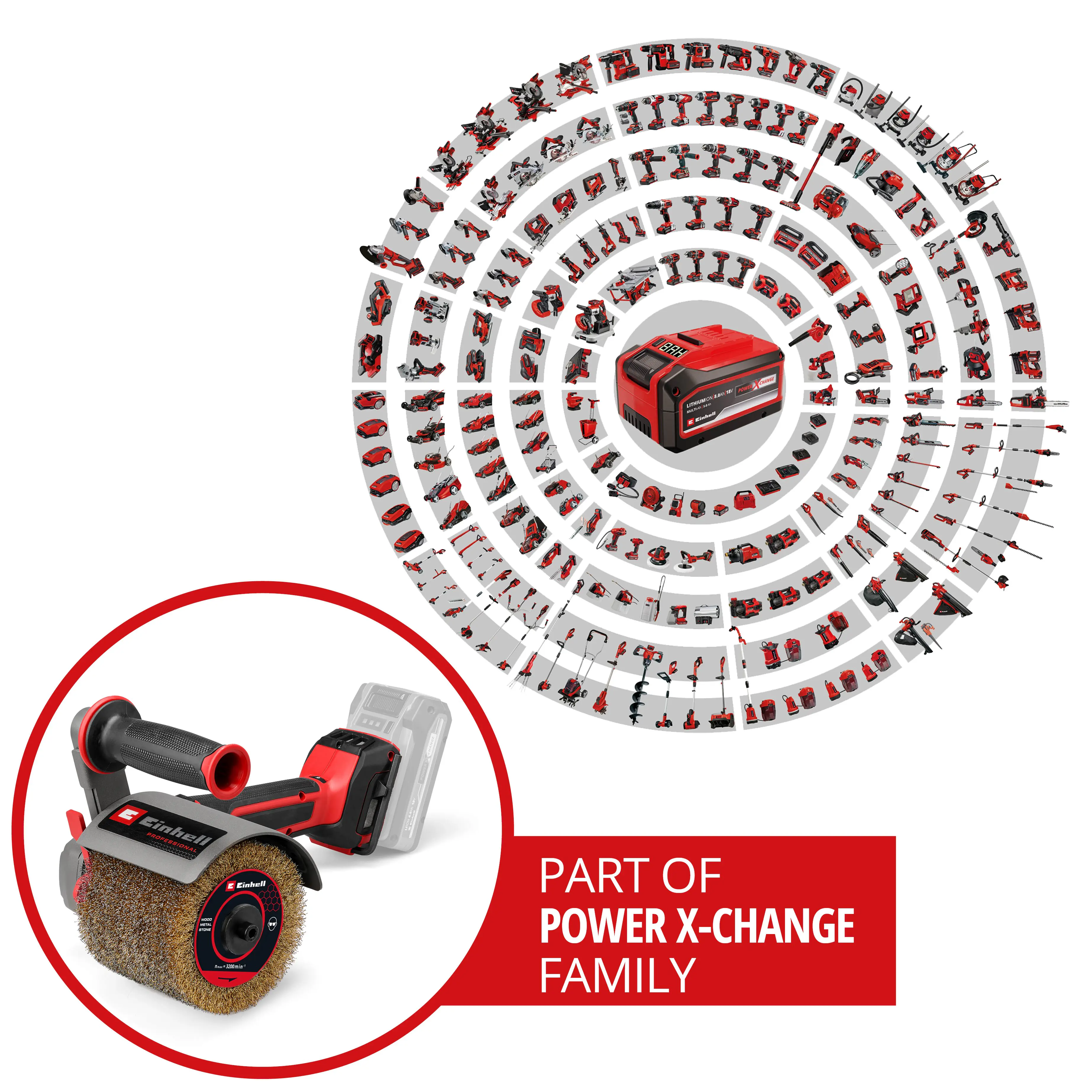 Einhell Professional Akku-Bürstenschleifer TP-BR 18/32 Li BL Solo