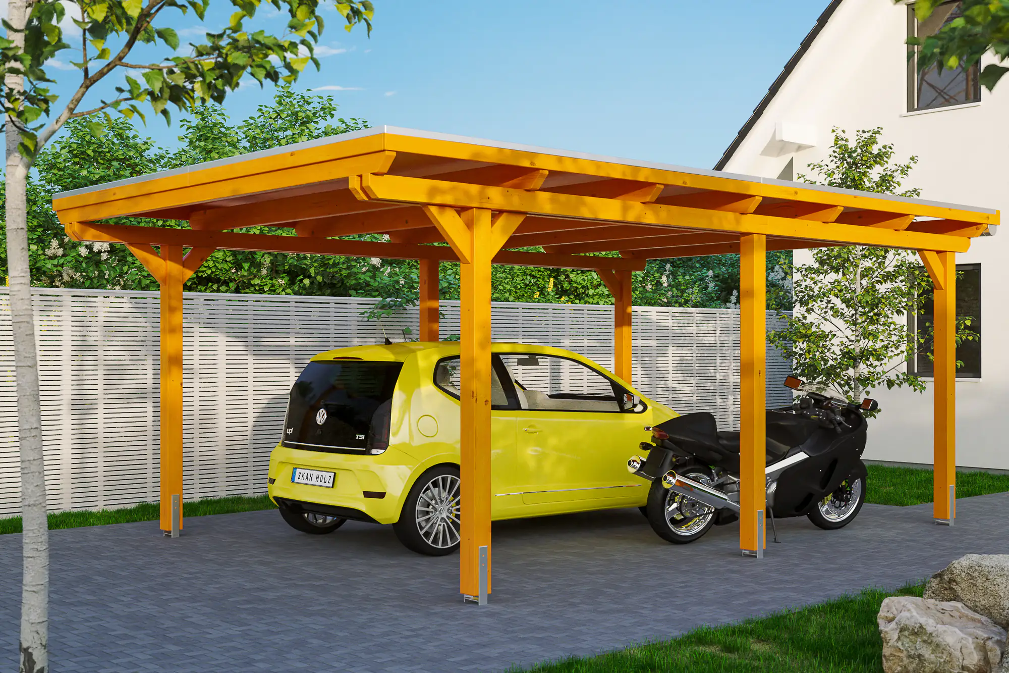 SKAN HOLZ Carport Emsland 404 x 604 cm mit Aluminiumdach