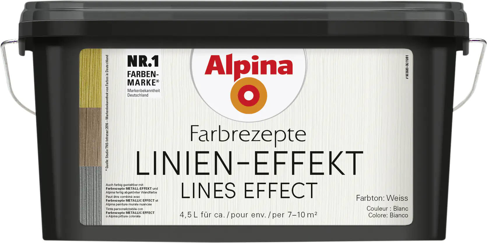 4001244729913 Alpina Farbrezepte Linien Effekt 4,5 L weiß