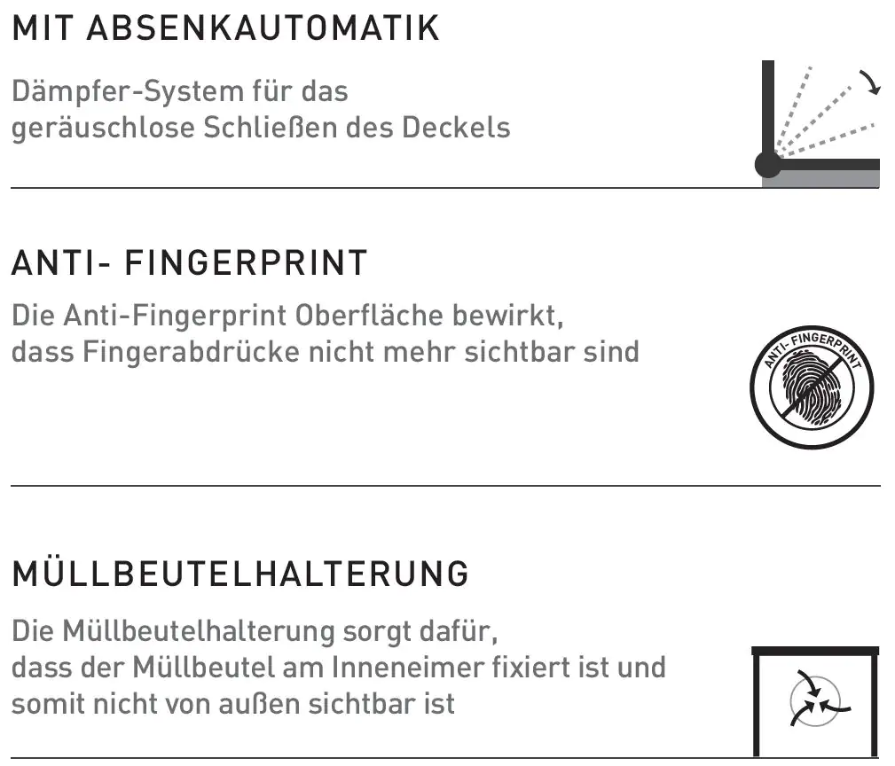 Primaster Treteimer 3 l Classic Edelstahl matt Primaster Treteimer 3 l Classic Edelstahl matt