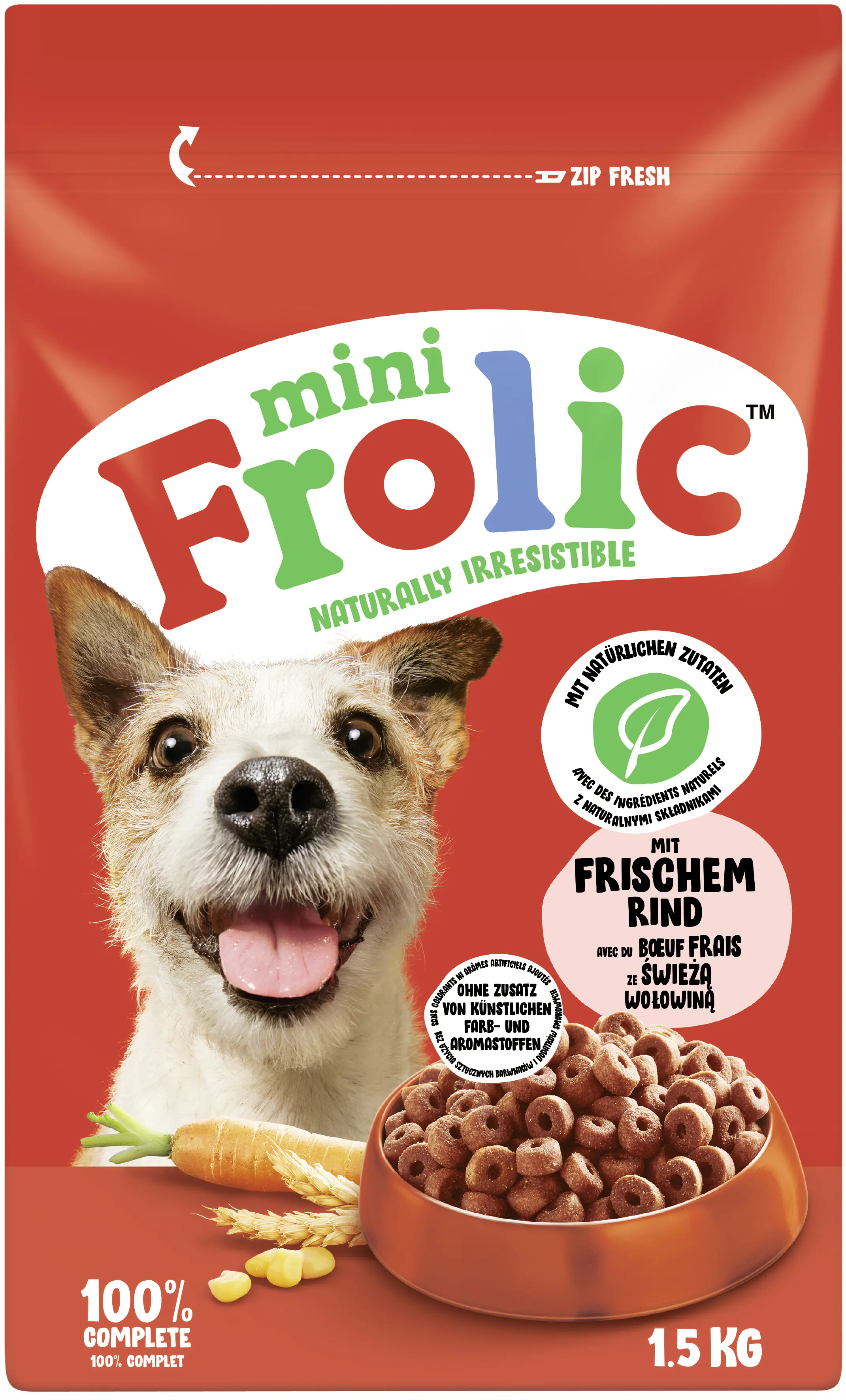 Frolic Hundetrockenfutter Adult Mini 1,5 kg Rind