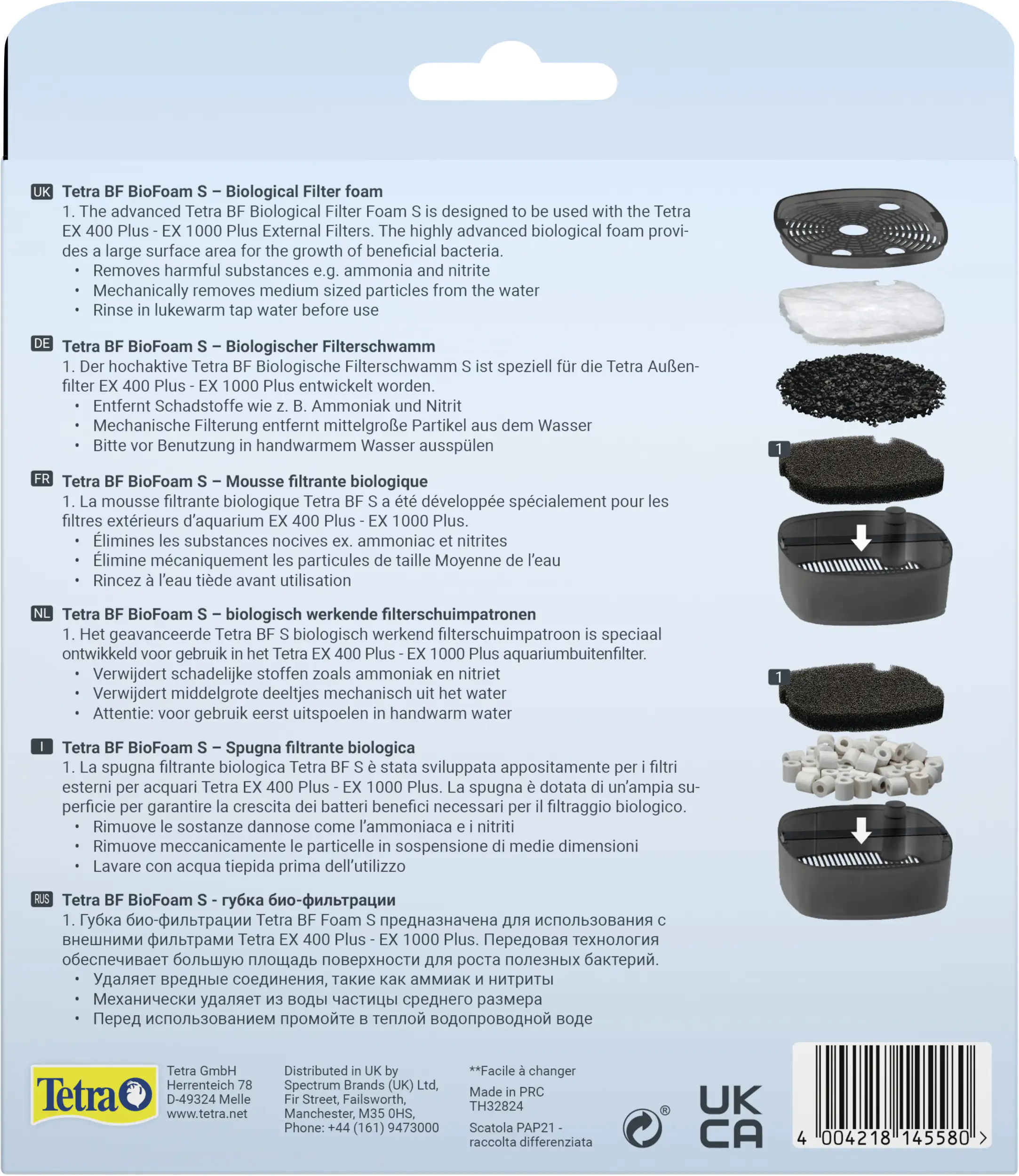 Tetra BF Biologischer Filterschwamm EX 400-800 S