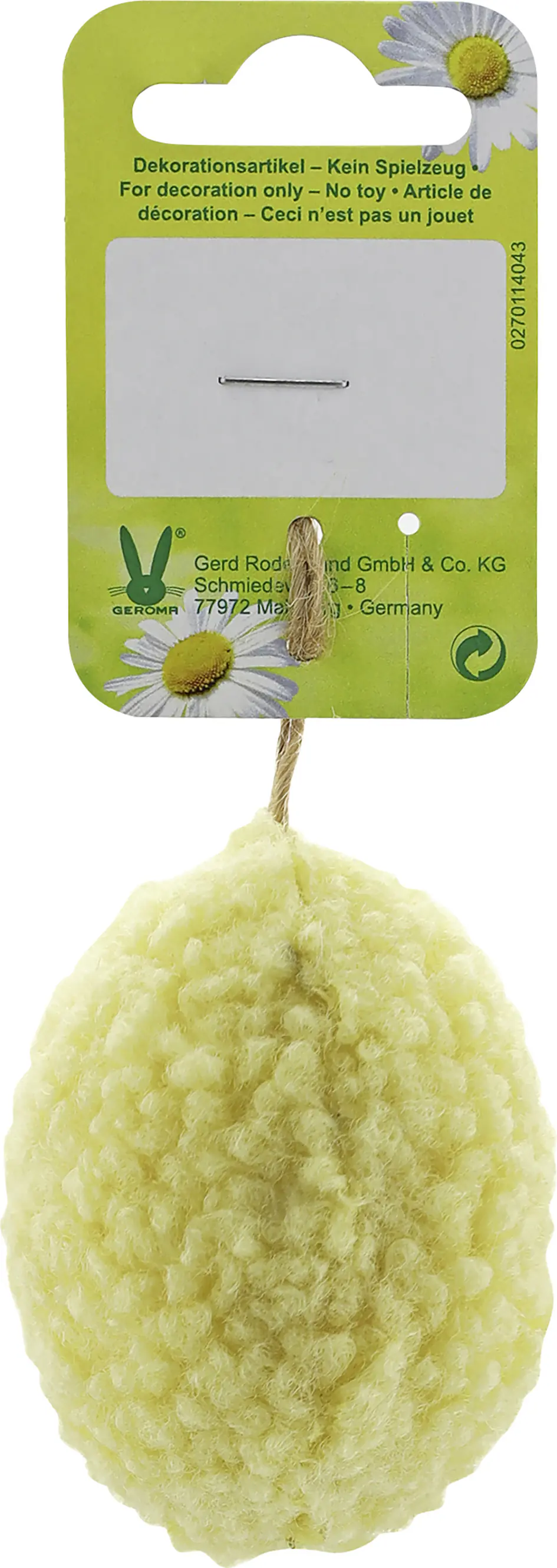 Osterdeko Anhänger Ei Plüsch 7 cm grün 