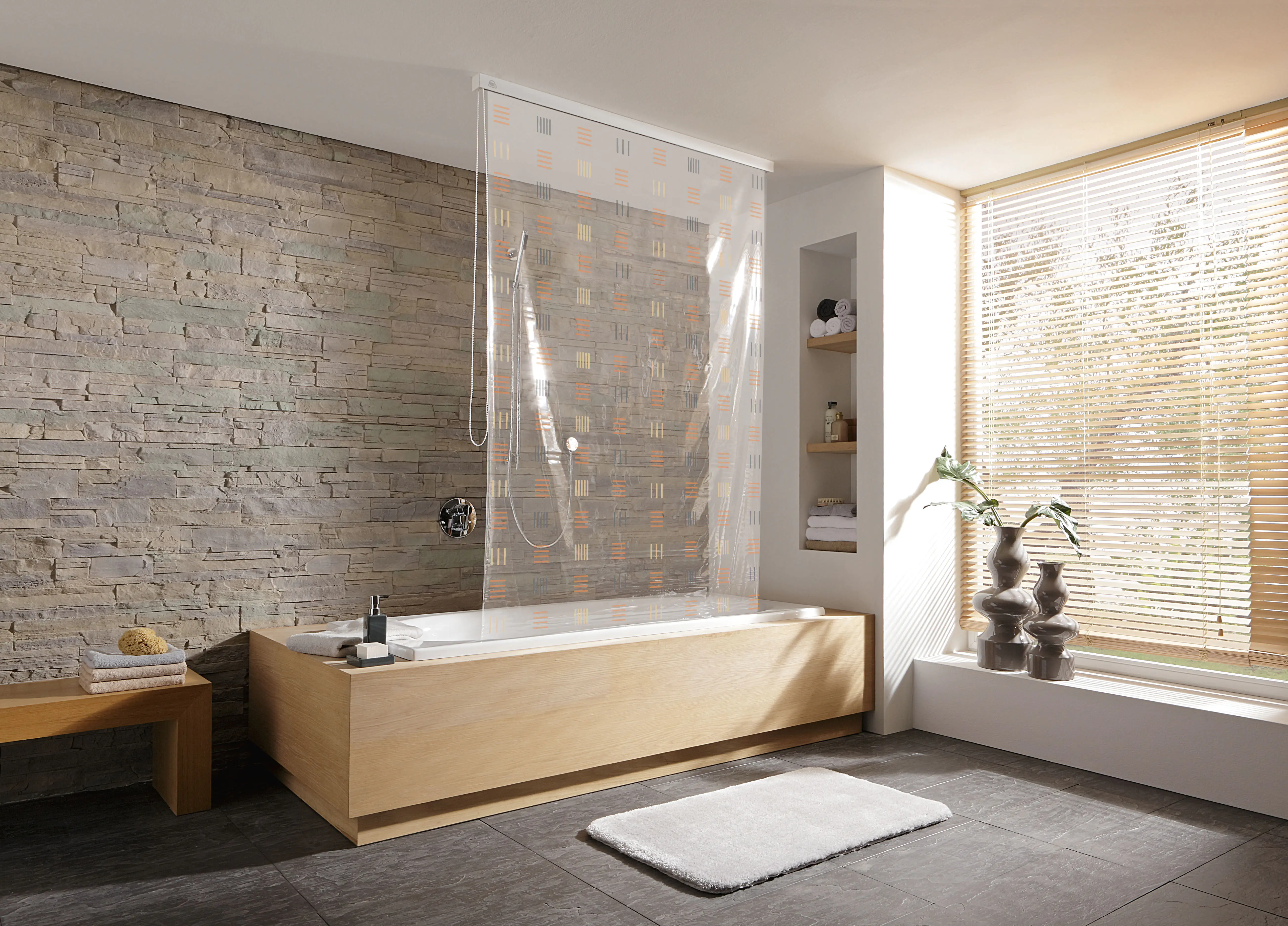 4004478211810_2 Kleine Wolke Duschrollo für Leerkassette 128 x 240 cm / kupfer