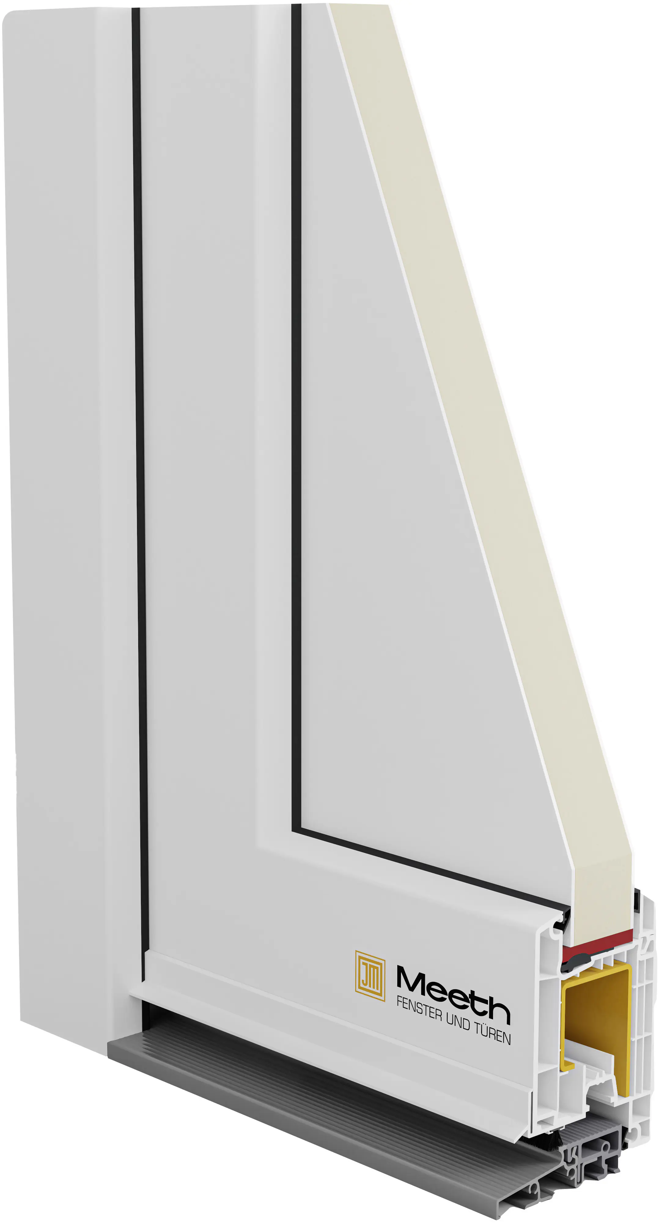 Meeth Haustür Signum Pro PVC Modell 01 108 x 200 cm DIN Rechts weiß/lichtgrau