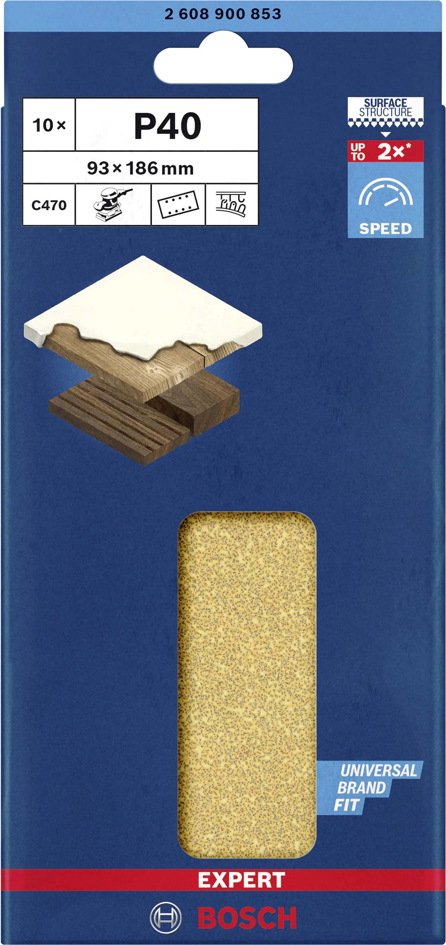 Bosch Expert Schleifpapier C470 93 x 186 mm G 40 10 Stück