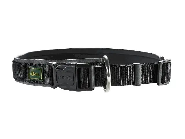 Hundehalsband Vario Plus Größe: 40 - 45 cm x 2,0 cm,M, schwarz-grau