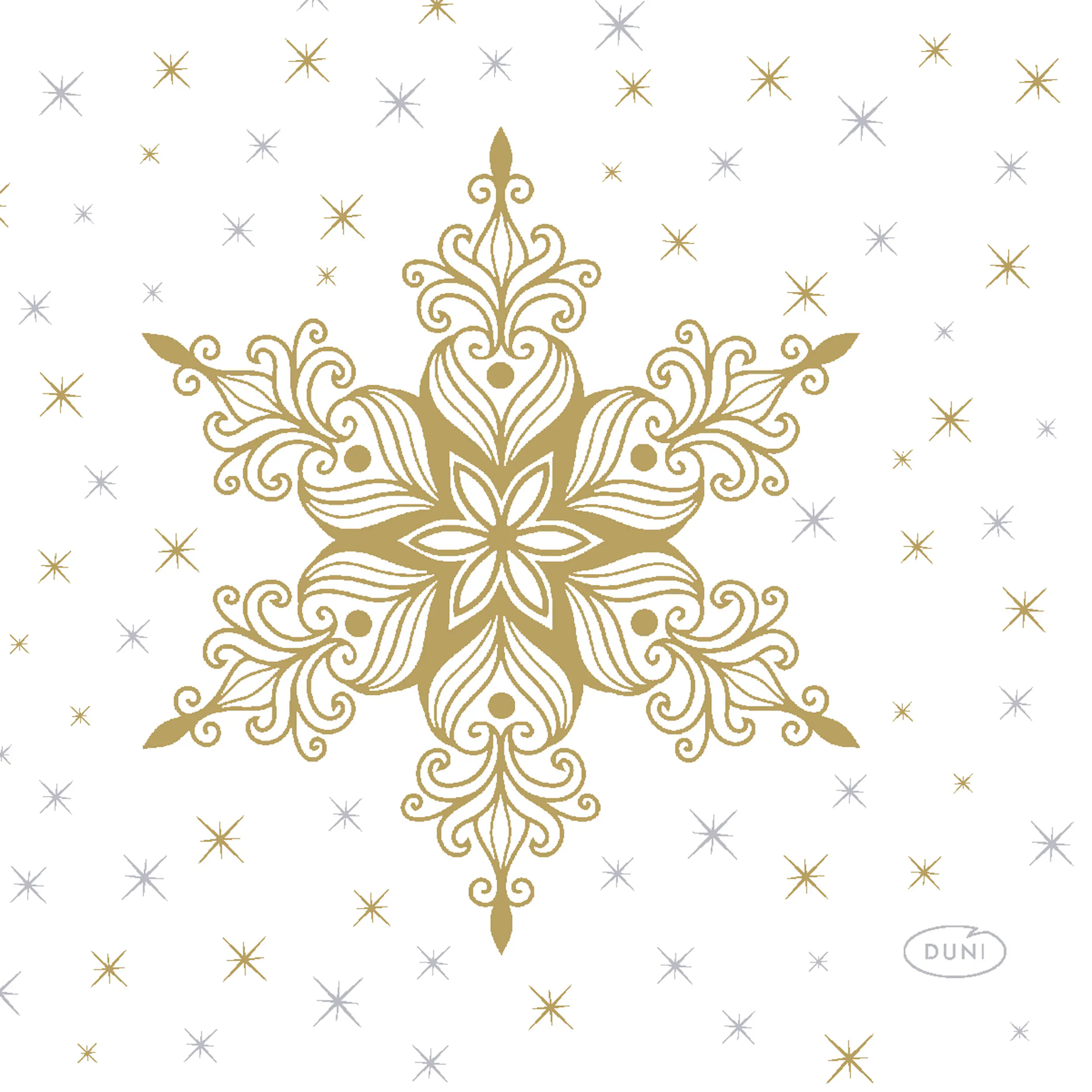 Duni Servietten Snowstars White multi 24 x 24 cm - 20er Pack