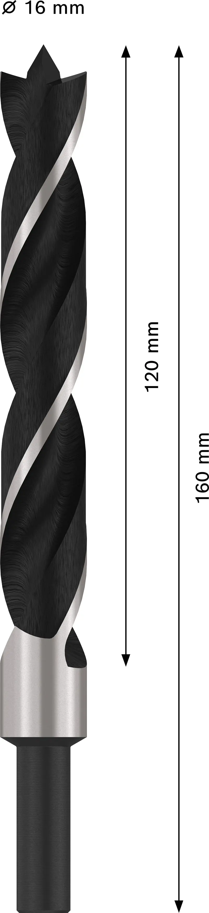 Bosch PRO Wood Holzspiralbohrer 16 × 120 × 160 mm