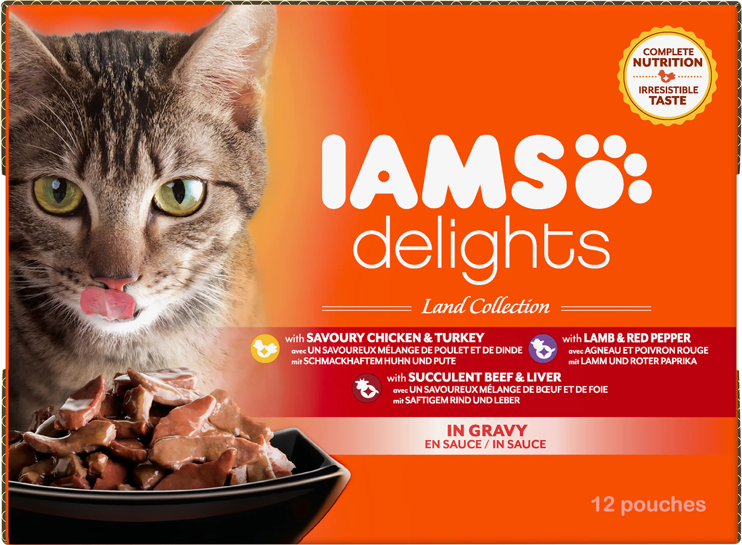 Iams Delights Katzennassfutter Land Collection in Sauce 12 x 85 g