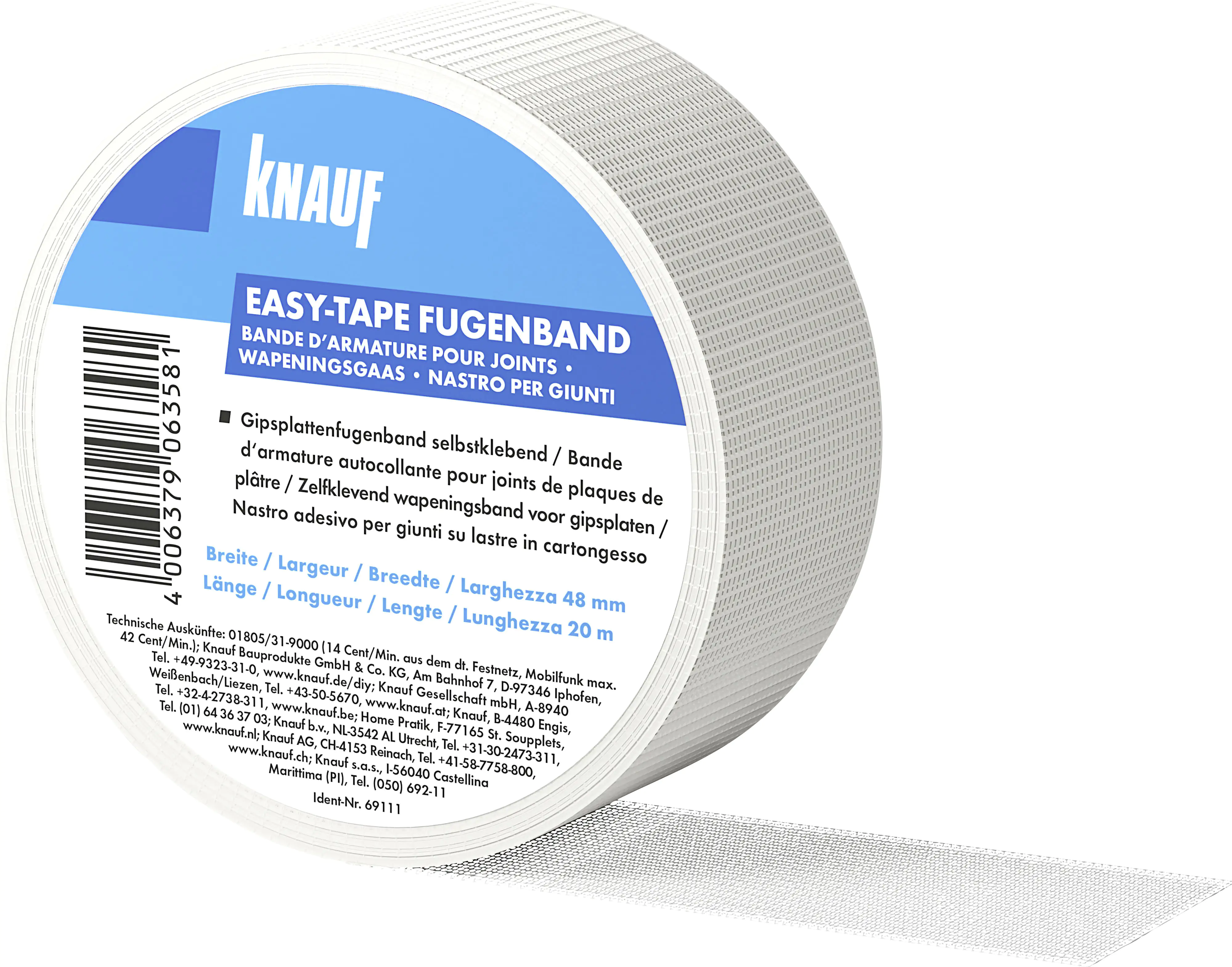 Knauf Gipsfaser-Fugenband easy-tape 20 m x 48 mm