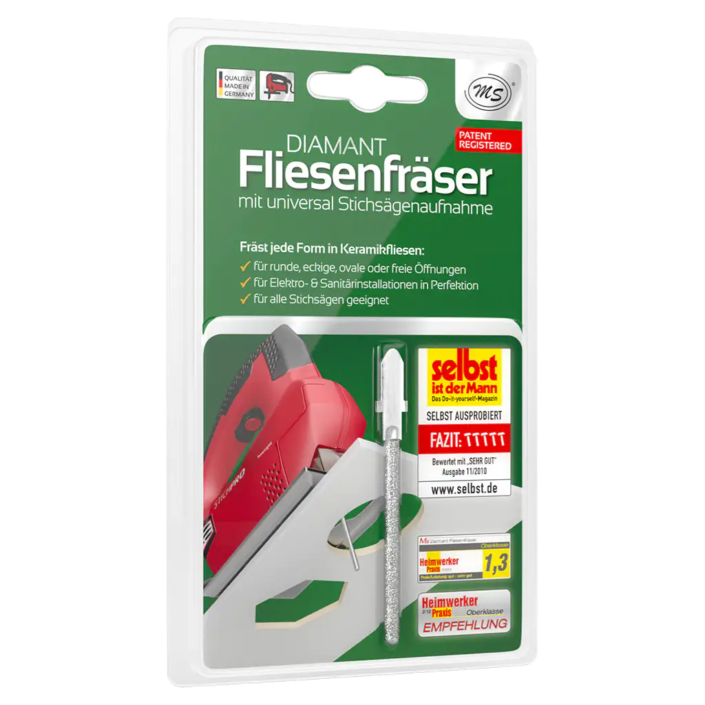 Diamant Fliesenfräser für Stichsägen mit Universal-Aufnahme