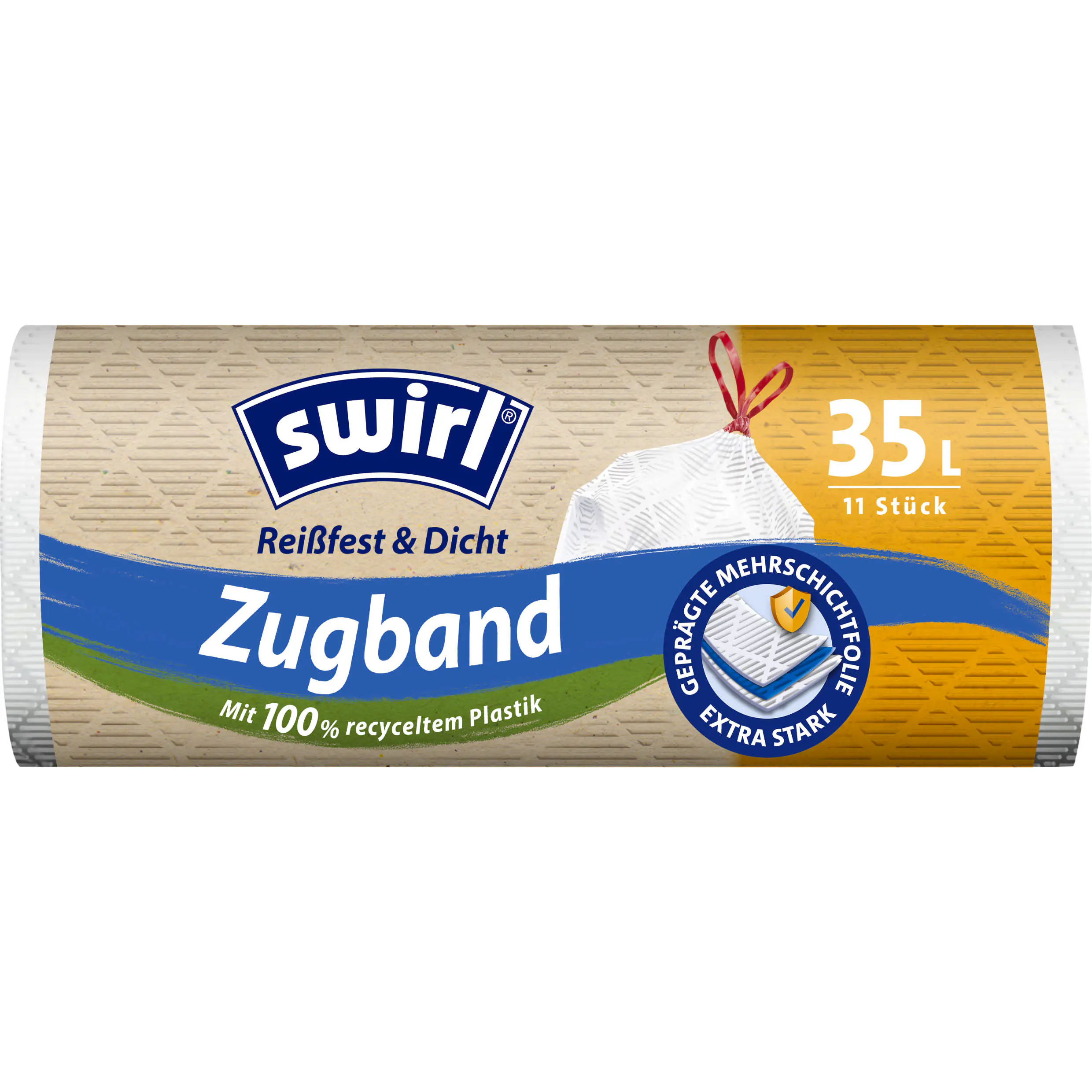 Swirl Zugband-Müllbeutel 35 l aus recyceltem Plastik