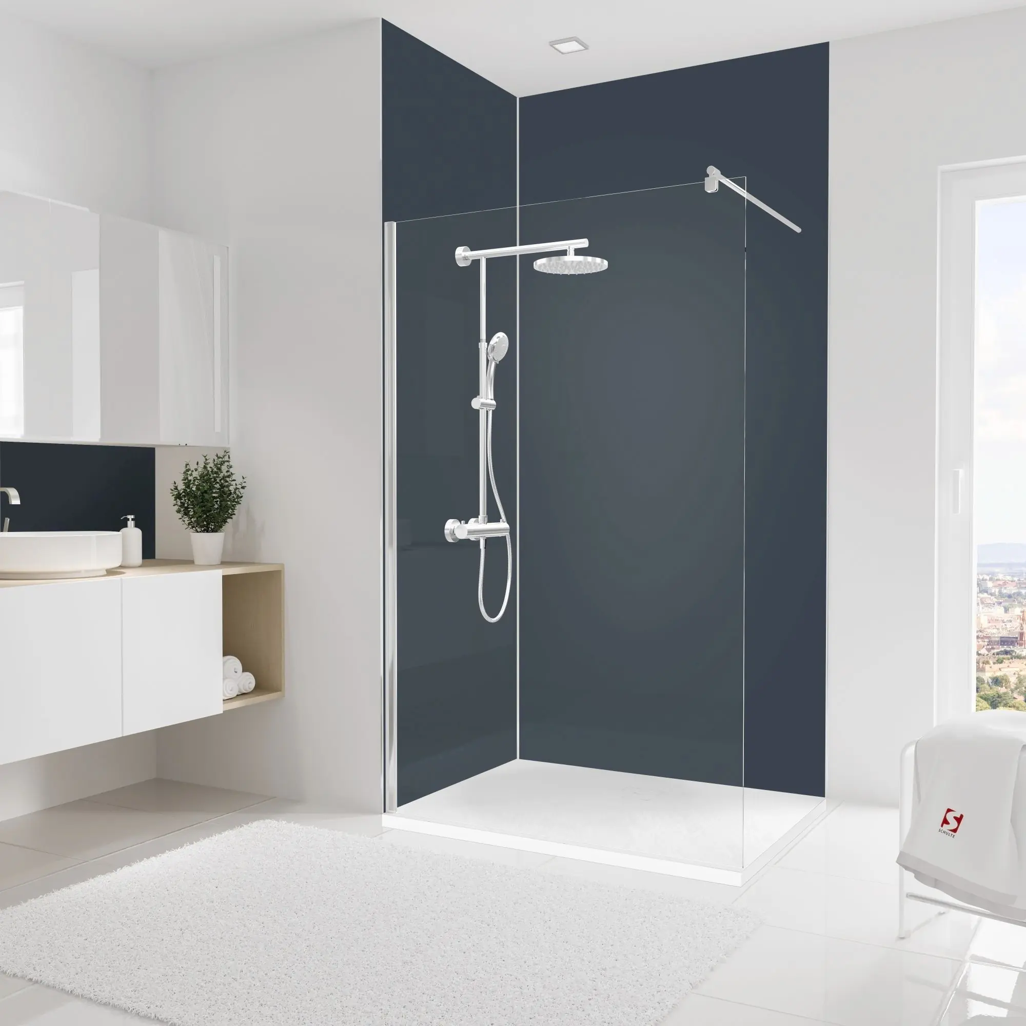 Schulte Duschrückwand Set Eck asymmetrisch DecoDesign 90 x 120 x 255 cm anthrazit Schulte Duschrückwand Set Eck asymmetrisch DecoDesign 90 x 120 x 255 cm anthrazit