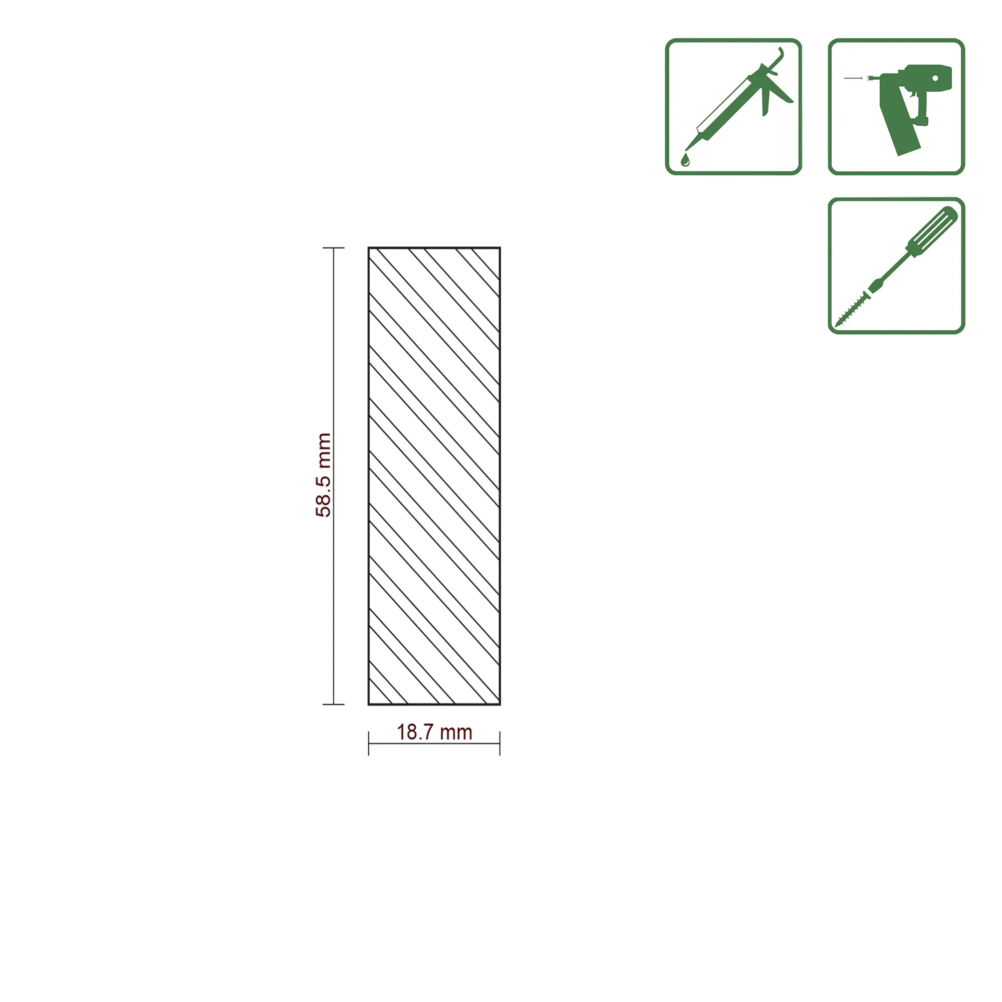 FN Neuhofer Flachleiste 200 cm 58,5 x 18,7 mm Lärche roh