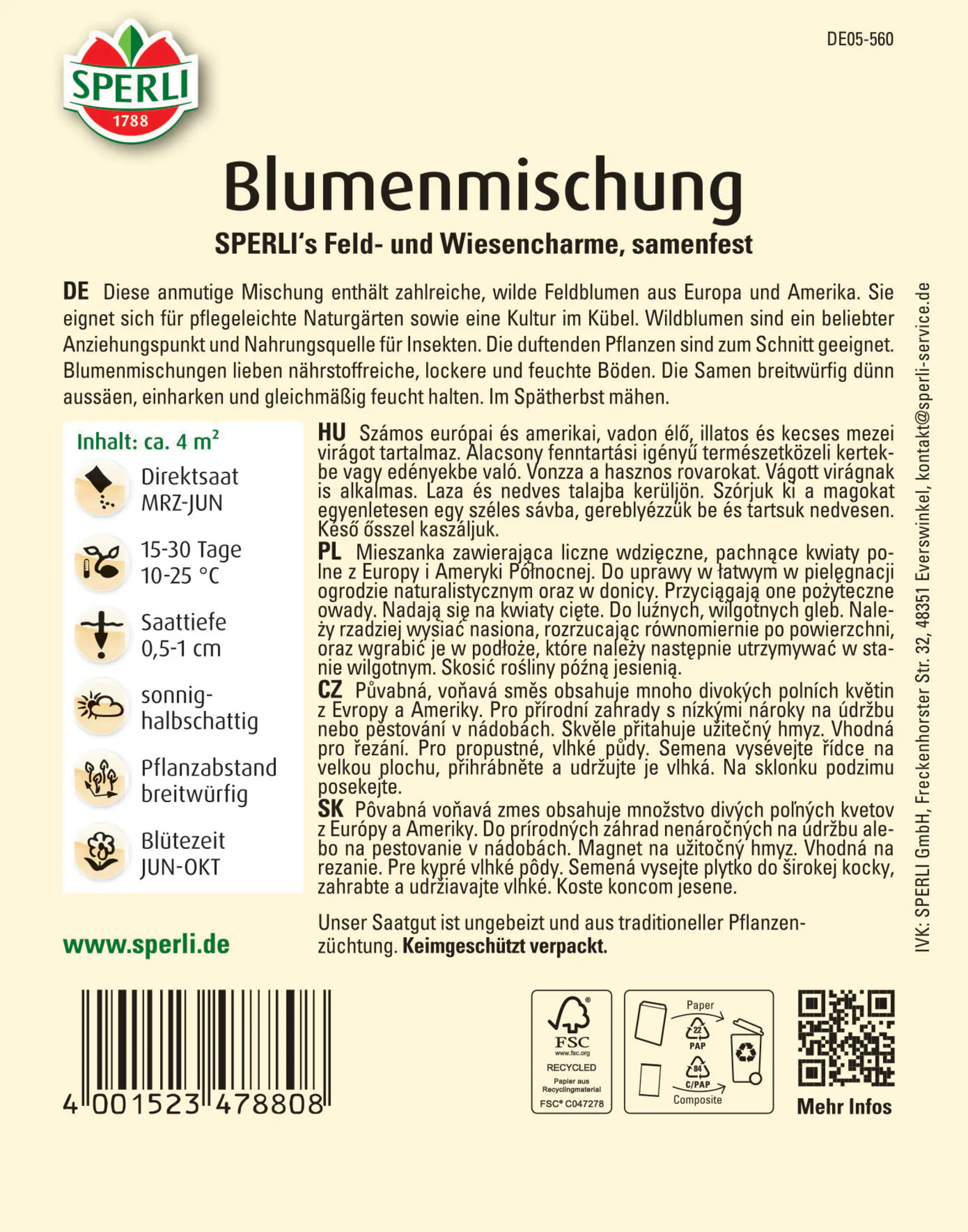 Sperli Blumenmischung Feld- und Wiesencharme