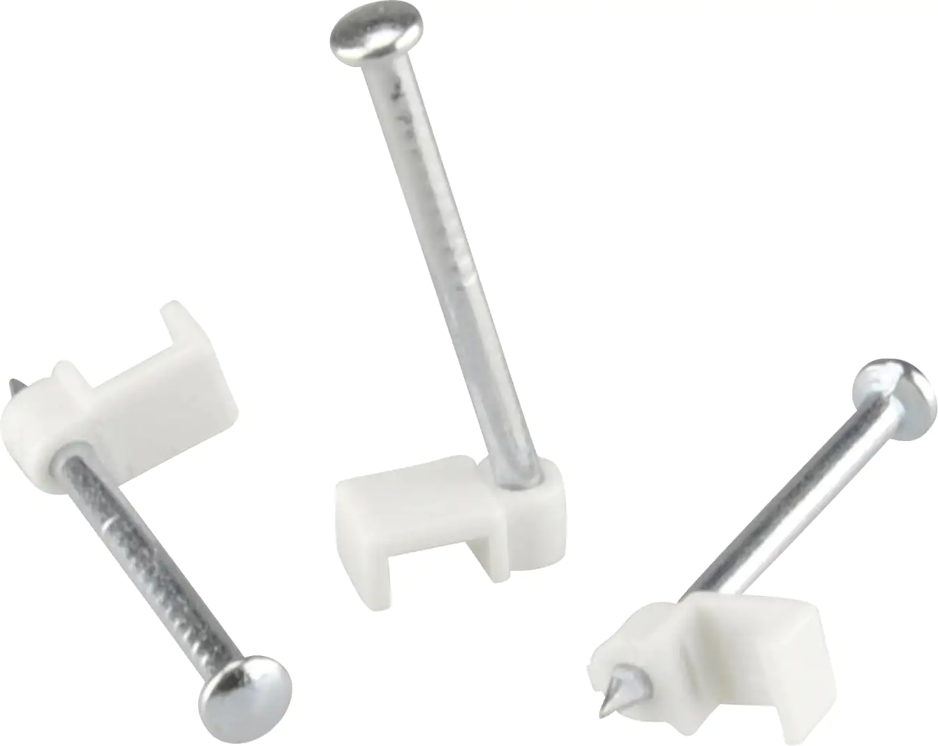 Nagelschelle für Zwillingsleitung weiß 50x