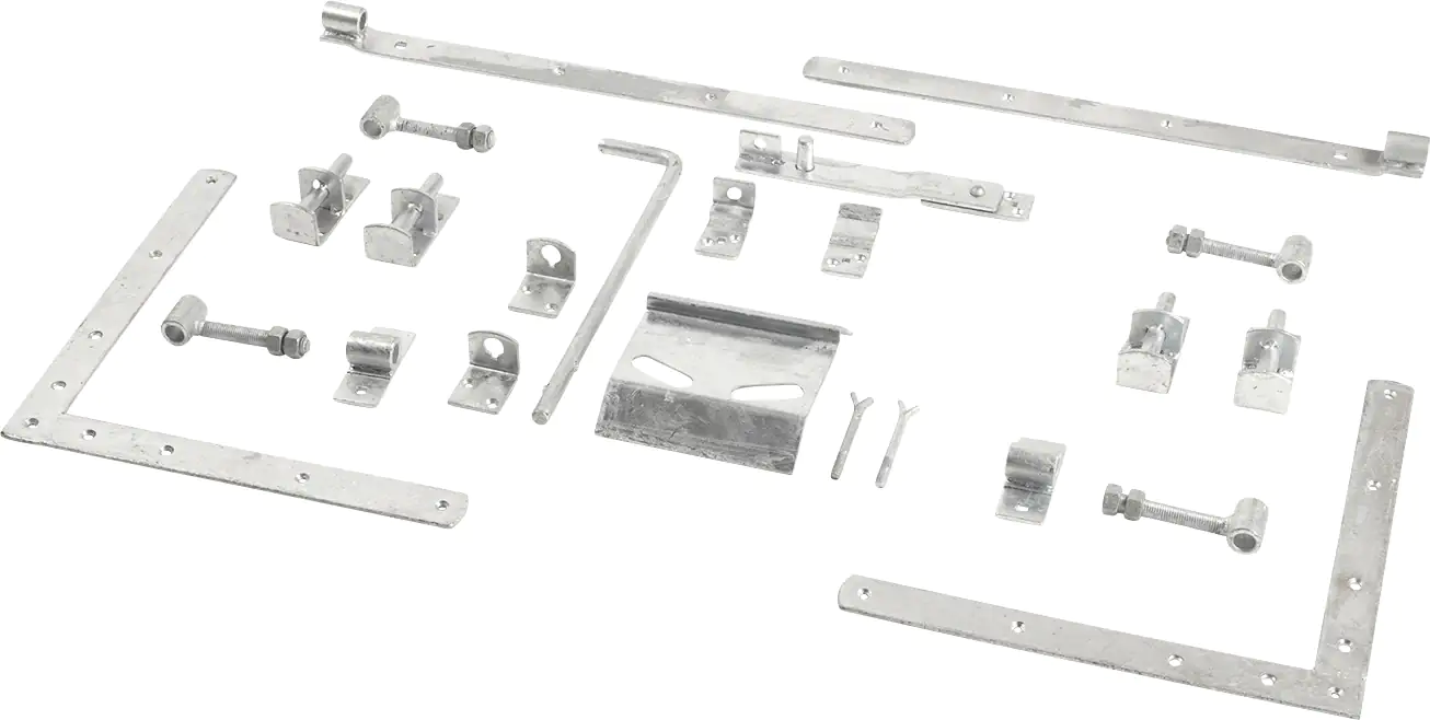 Plus Torbeschlag für Vorgarten-Doppelttor mit Scharnieren verzinkt