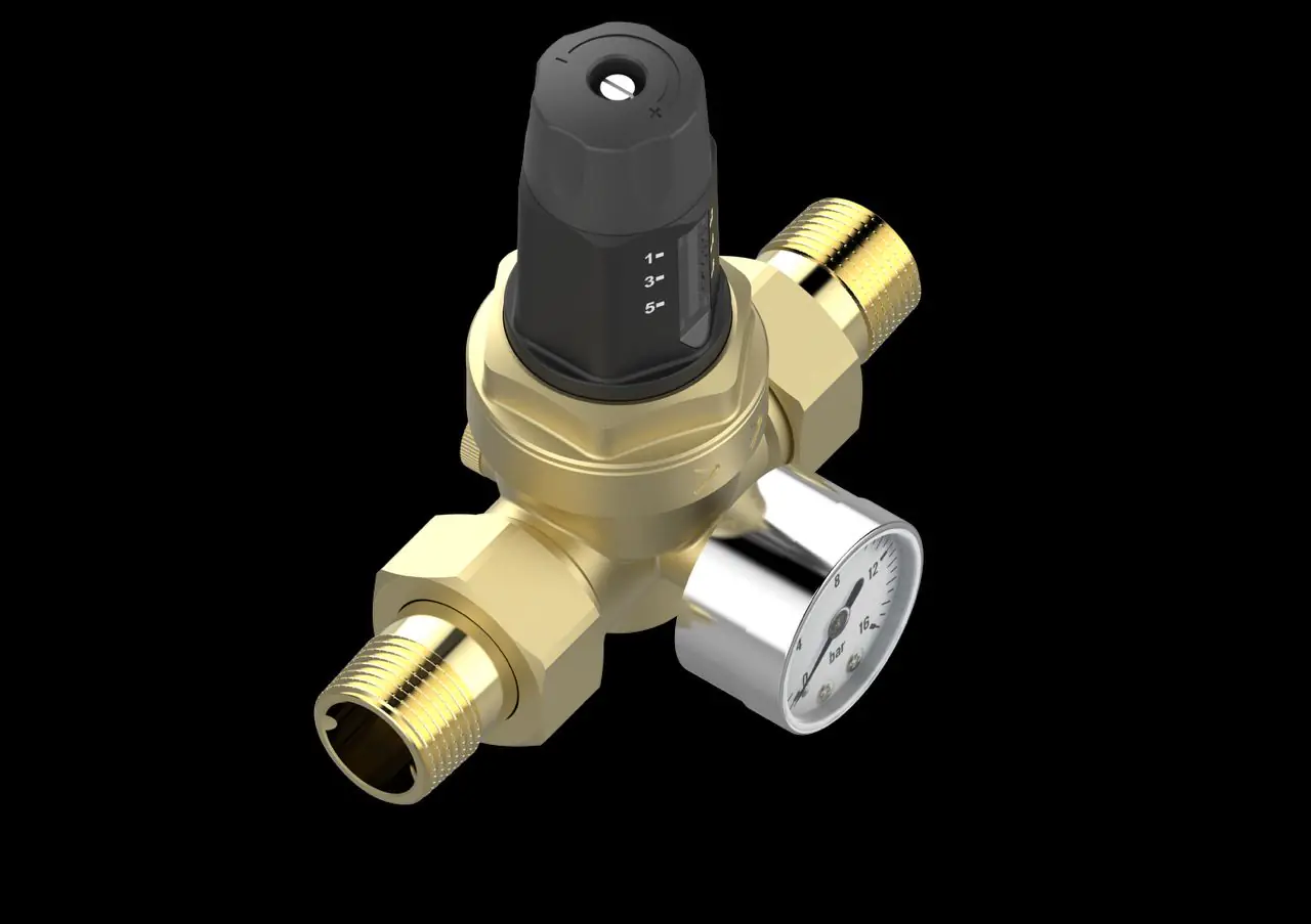 Aqmos Druckminderer für Hauswasserinstallation mit Manometer voreinstellbar 25,4 mm (1") 