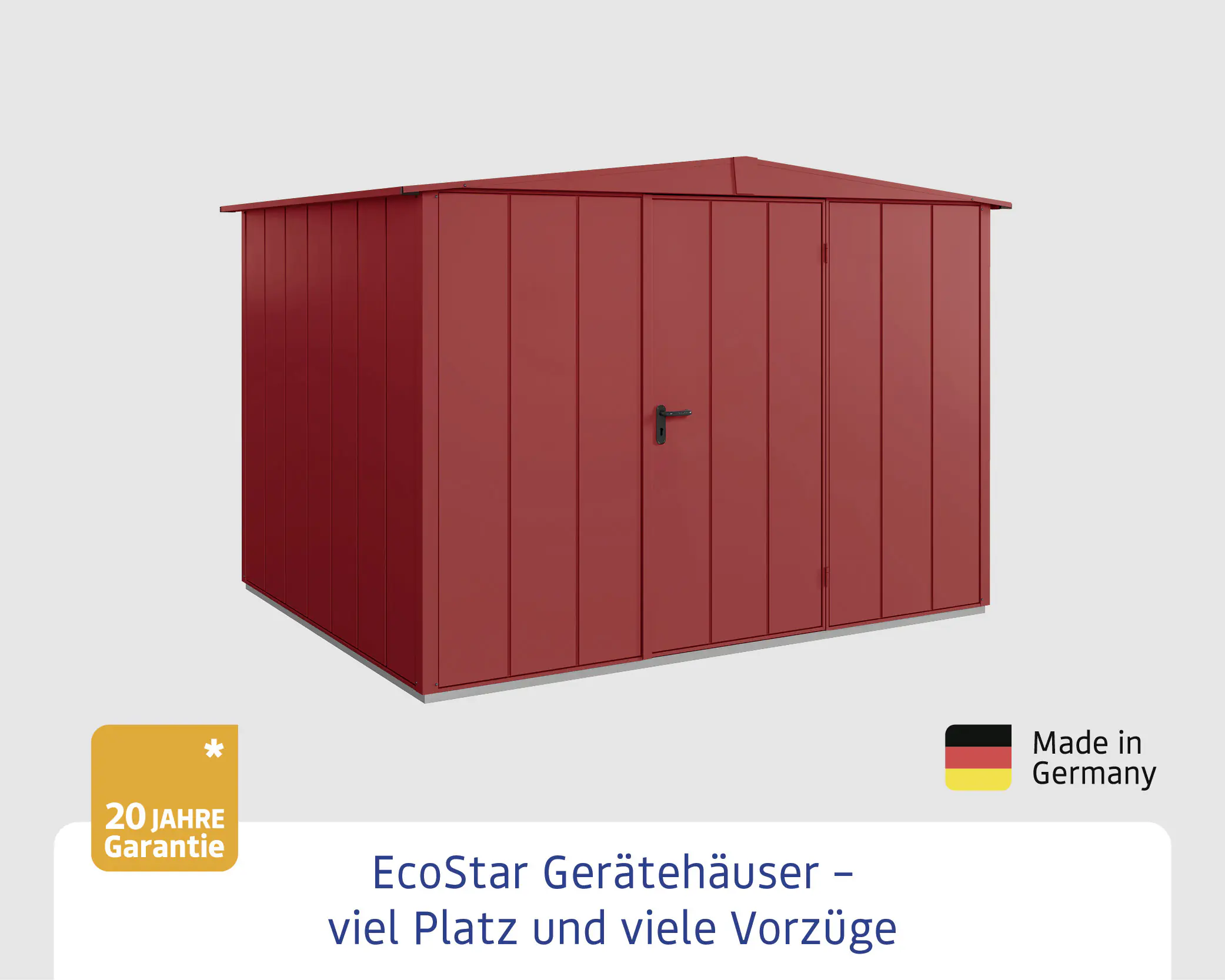 EcoStar Gerätehaus Elegant-S Typ 3 purpurrot 1 flg 323,6 x 247,7 x 219,4 cm