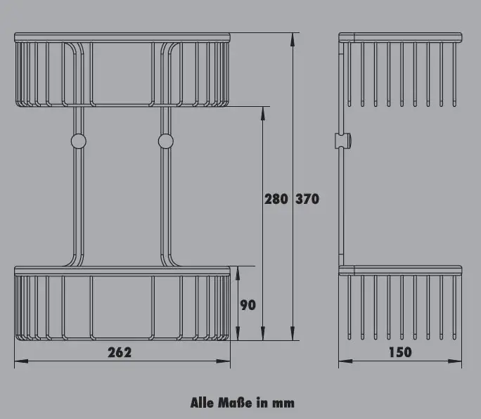 Primaster Duschkorb Tuna rund Edelstahl 2 Ablagen chrom Primaster Duschkorb Tuna rund Edelstahl 2 Ablagen chrom