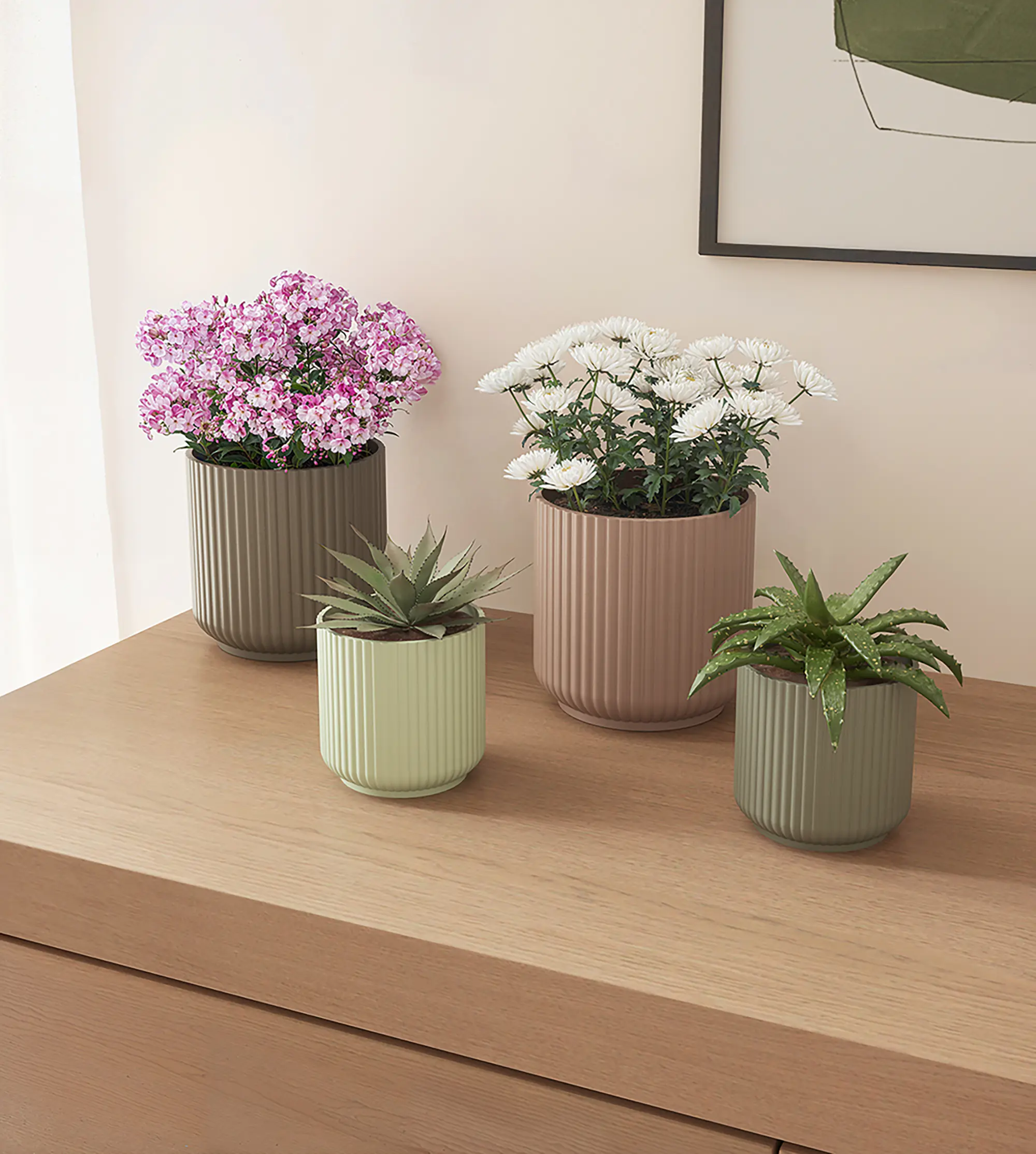 Artevasi Übertopf Luna Keramik hellrosa matt Ø 12 x 11 cm 