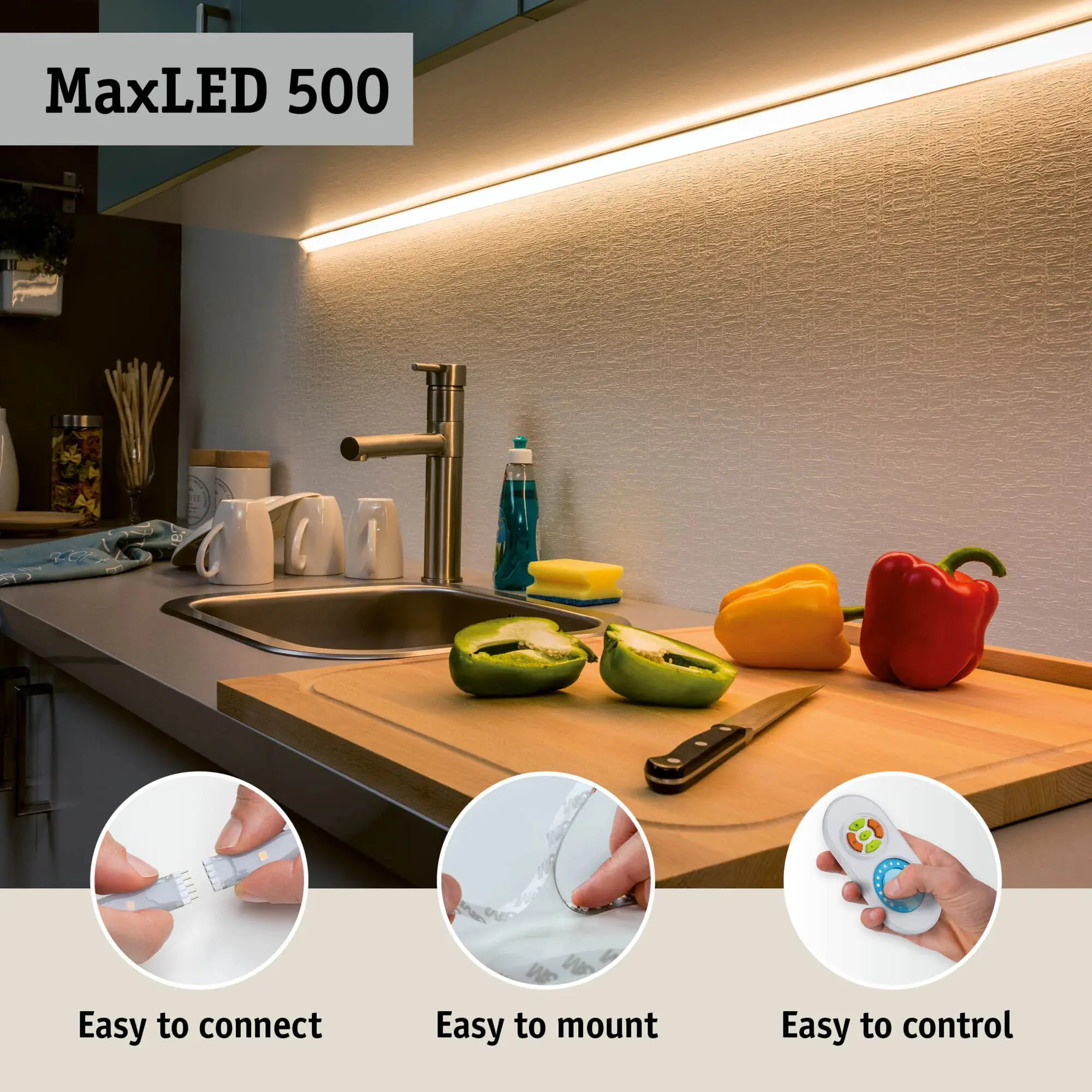 Paulmann LED-Streifen MaxLED 2,5 m 15 W warmweiß silber dimmbar