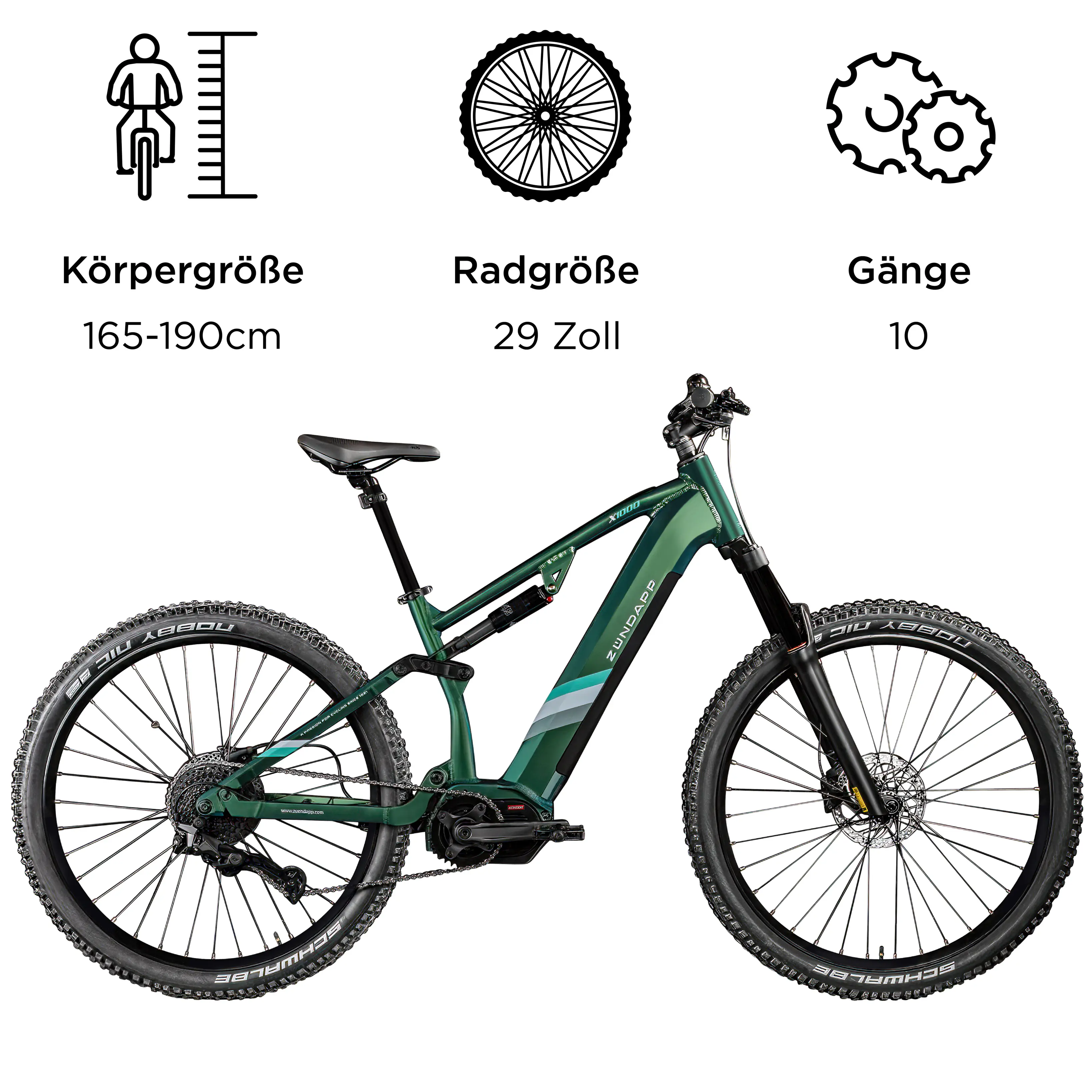 Zündapp E-Bike MTB X1000 29 Zoll 10-Gang 733,57 Wh sunlight magic	