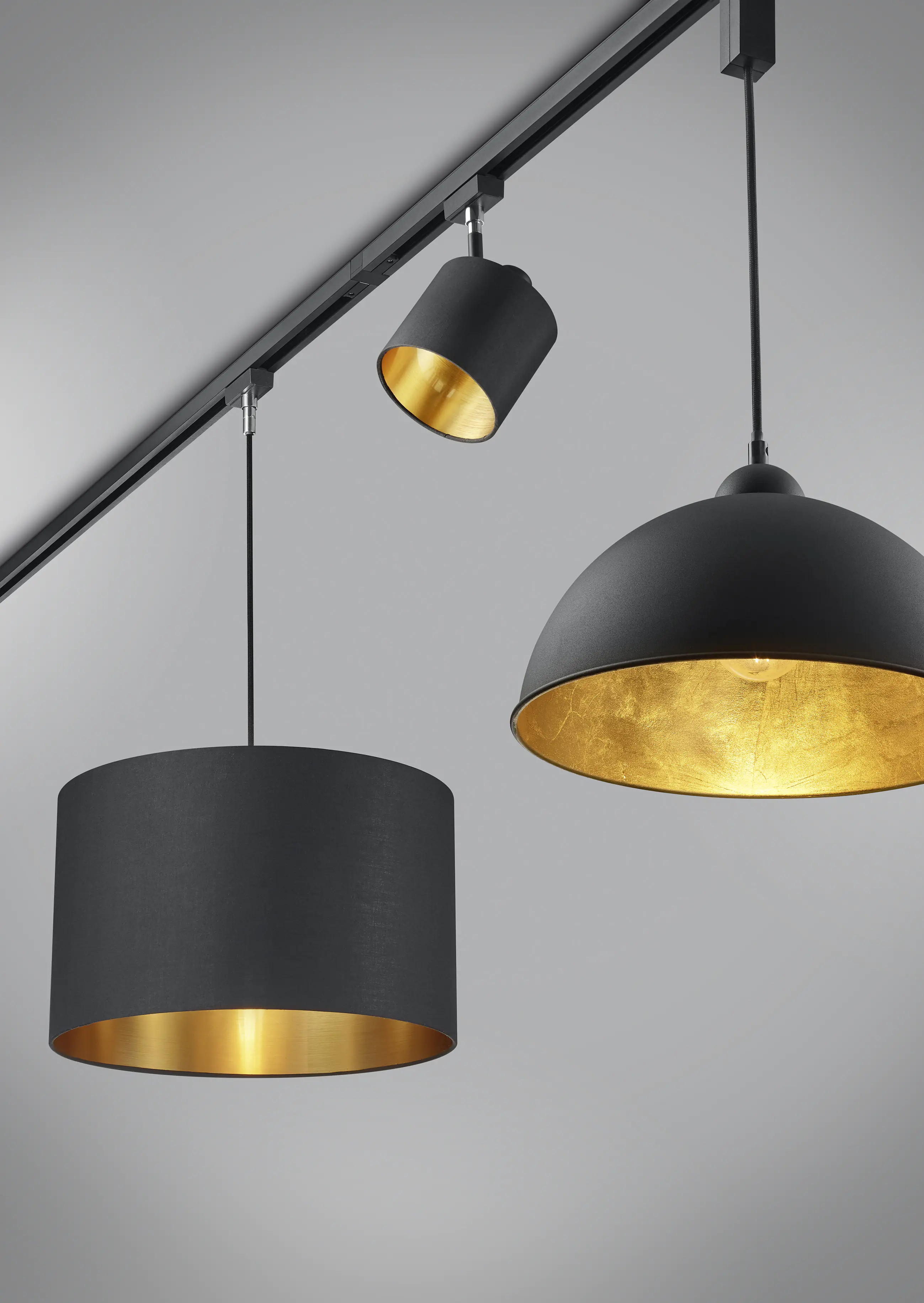 Trio Leuchten Pendelleuchte Jimmy DUOline E27, schwarz / gold