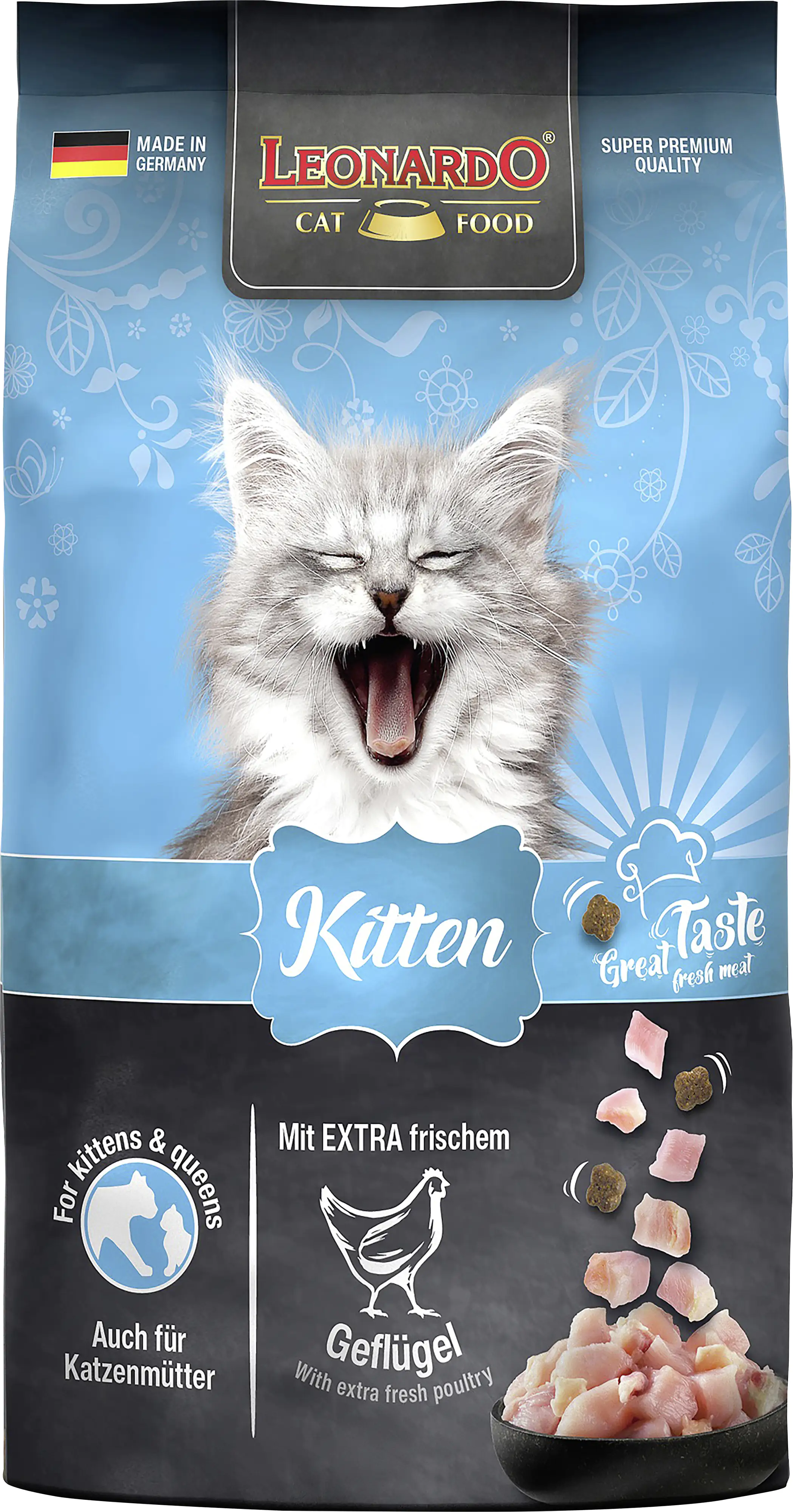 Leonardo Katzentrockenfutter Leo Kitten mit extra frischem Geflügel 300 g