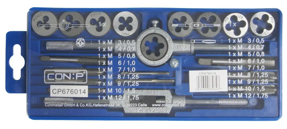 Gewindeschneid-Set 20-teilig M3-M12