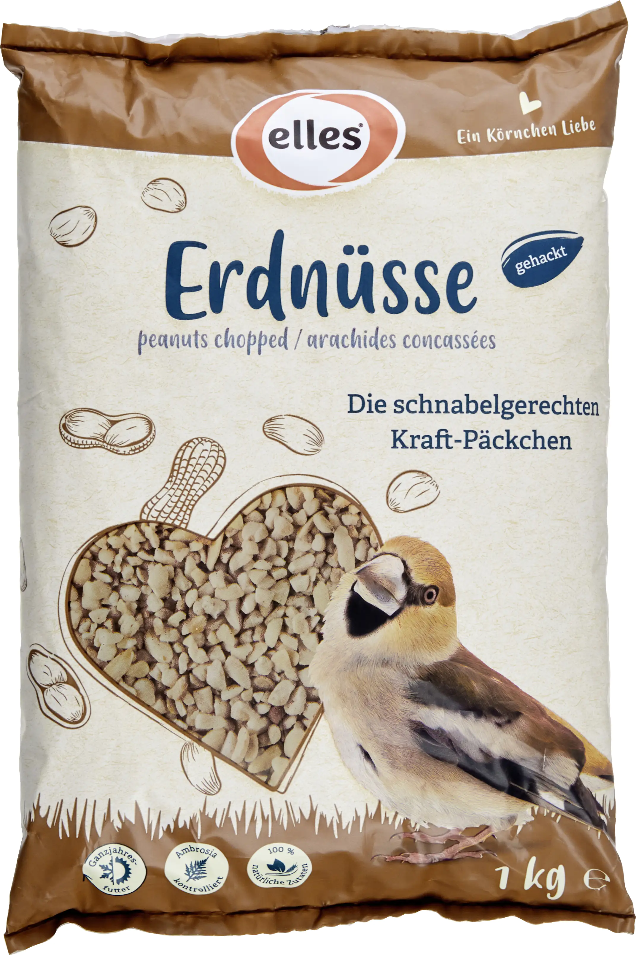 Elles Wildvogelfutter Erdnusskerne gehackt 1 kg Elles Wildvogelfutter Erdnusskerne gehackt 1 kg