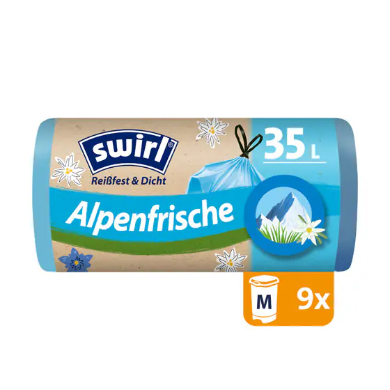 Swirl® 35 l Duft-Müllbeutel Alpenfrische Reißfest & Dicht