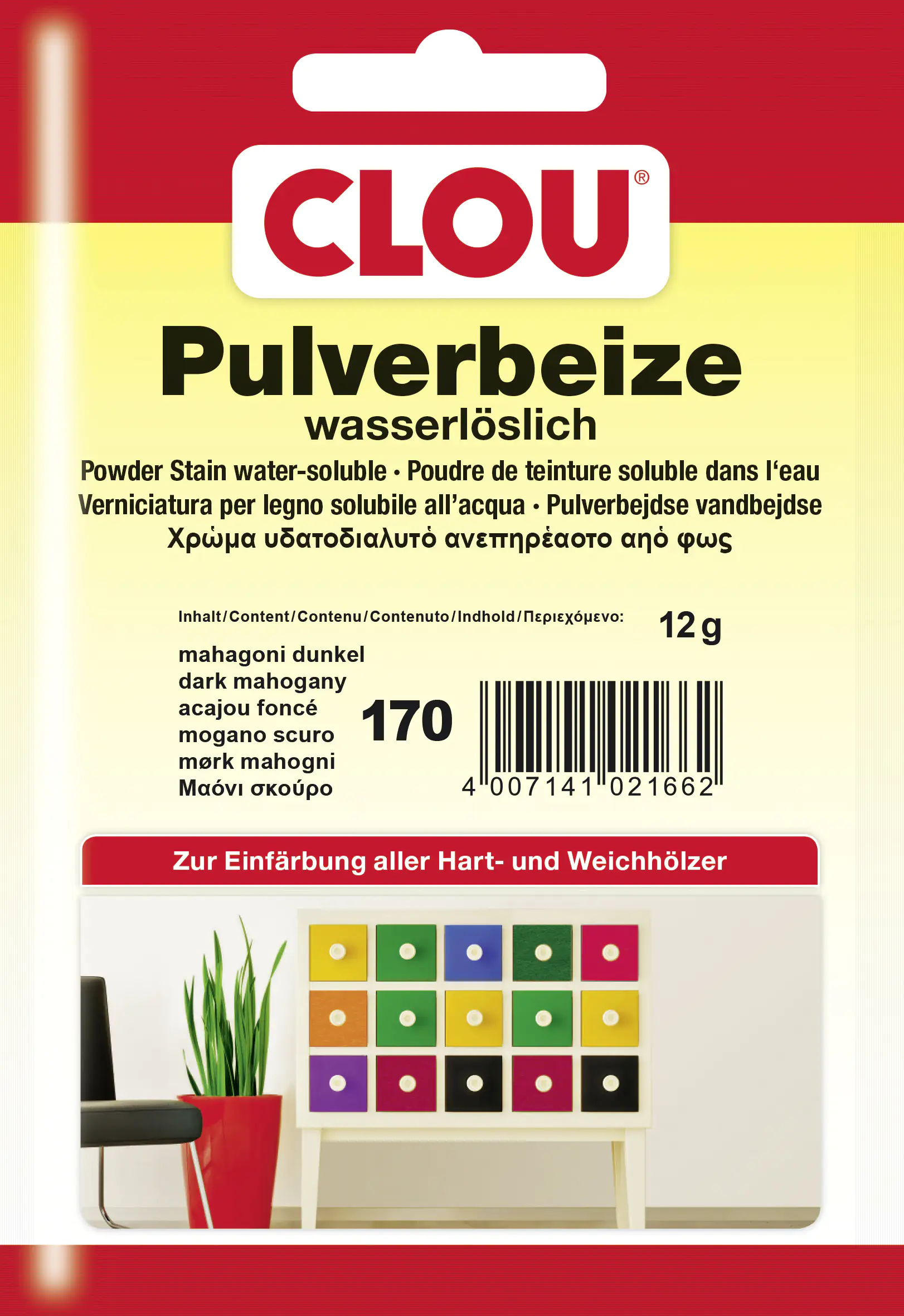 4007141021662 Clou Pulverbeize 12 g mahagoni dunkel