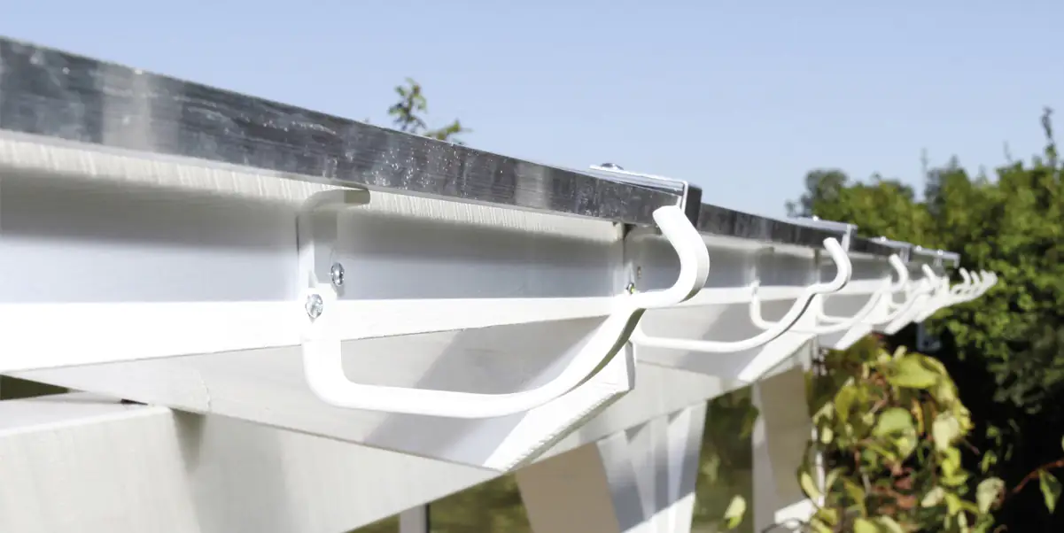 4018211027644_2424060 SKAN HOLZ Regenrinnen-Set 648 cm Stahl, verzinkt u. weiss