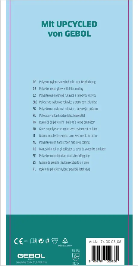 Gebol Handschuh Upcycled Sensitive dunkelblau  